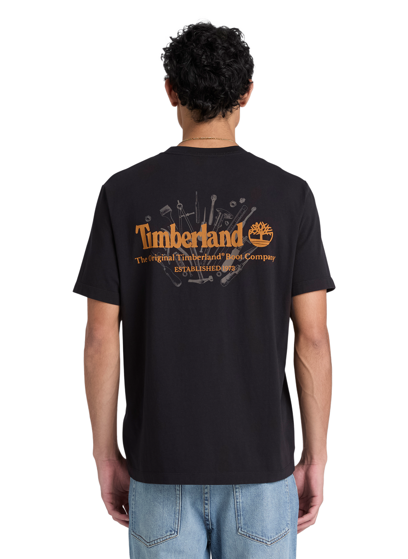 Bedrucktes gerades Baumwoll-T-Shirt TIMBERLAND Schwarz