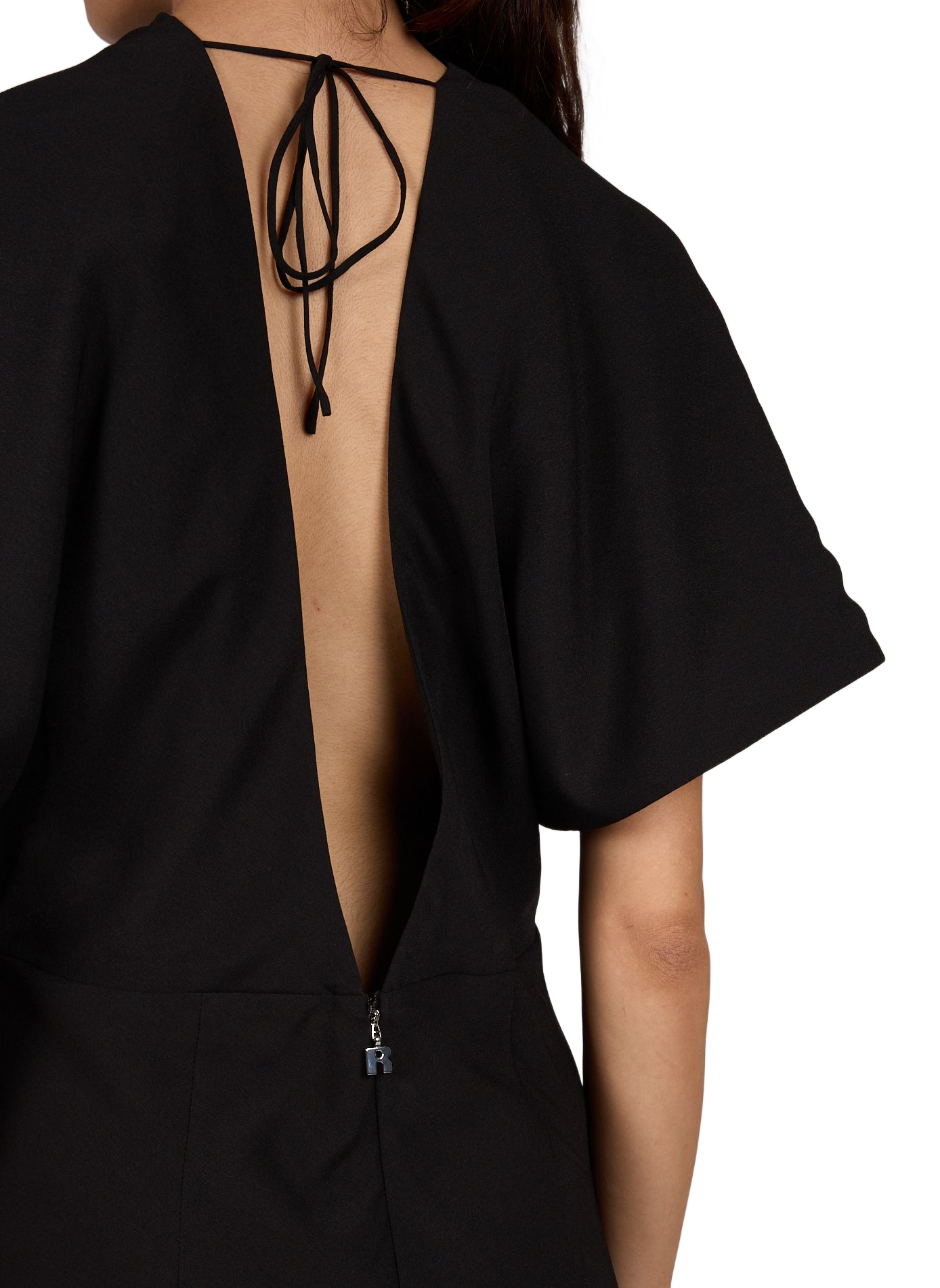 Robe longue drapée avec fente ROTATE Noir