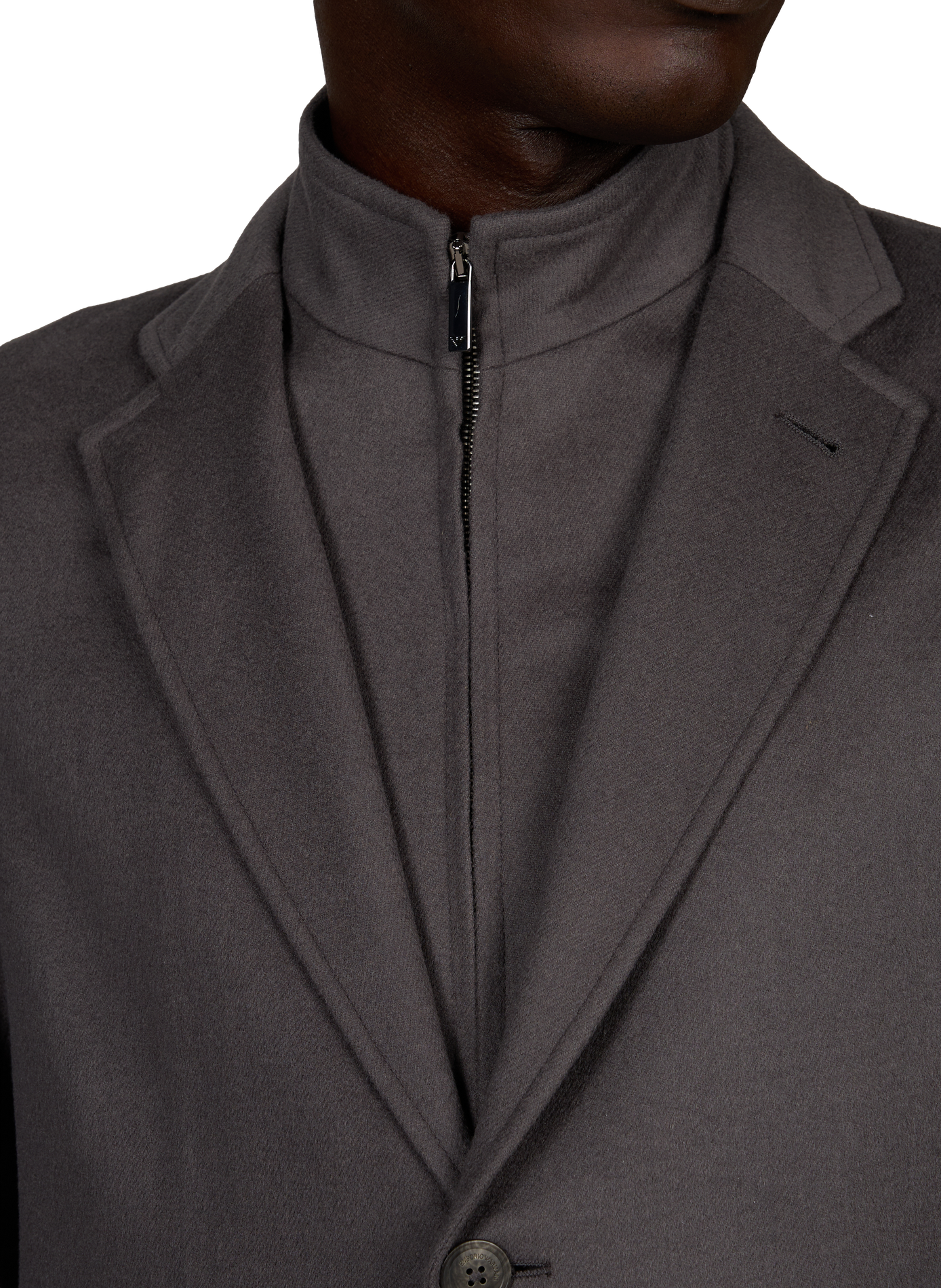 Straight lightweight wool and cashmere jacket EMPORIO ARMANI Grey