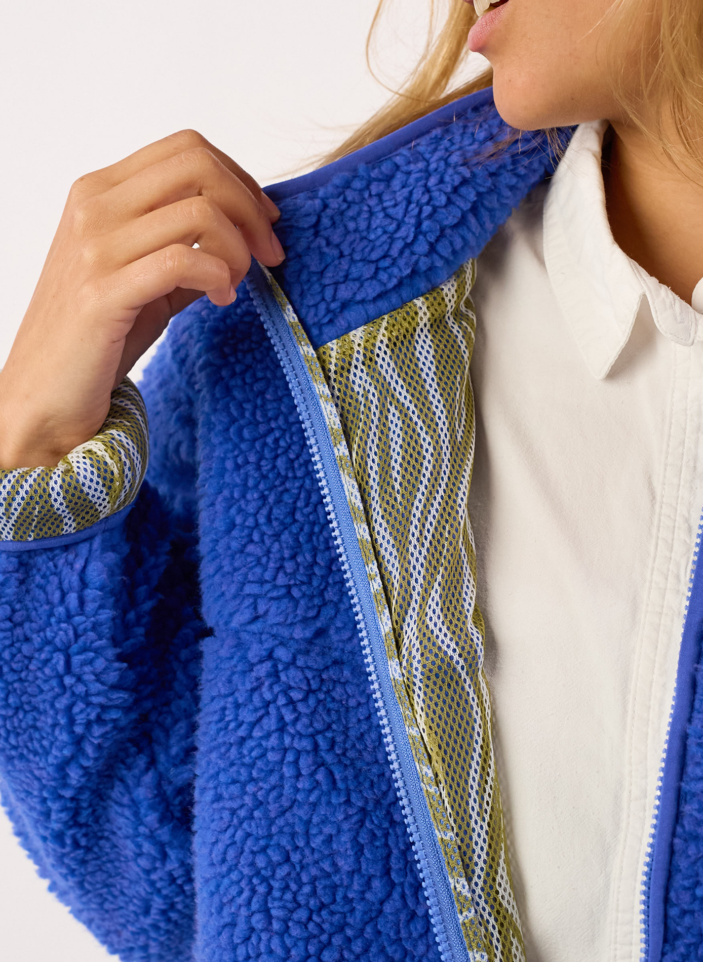 Veste sherpa zippée manches longues | Bleu BILLYBELT Femme