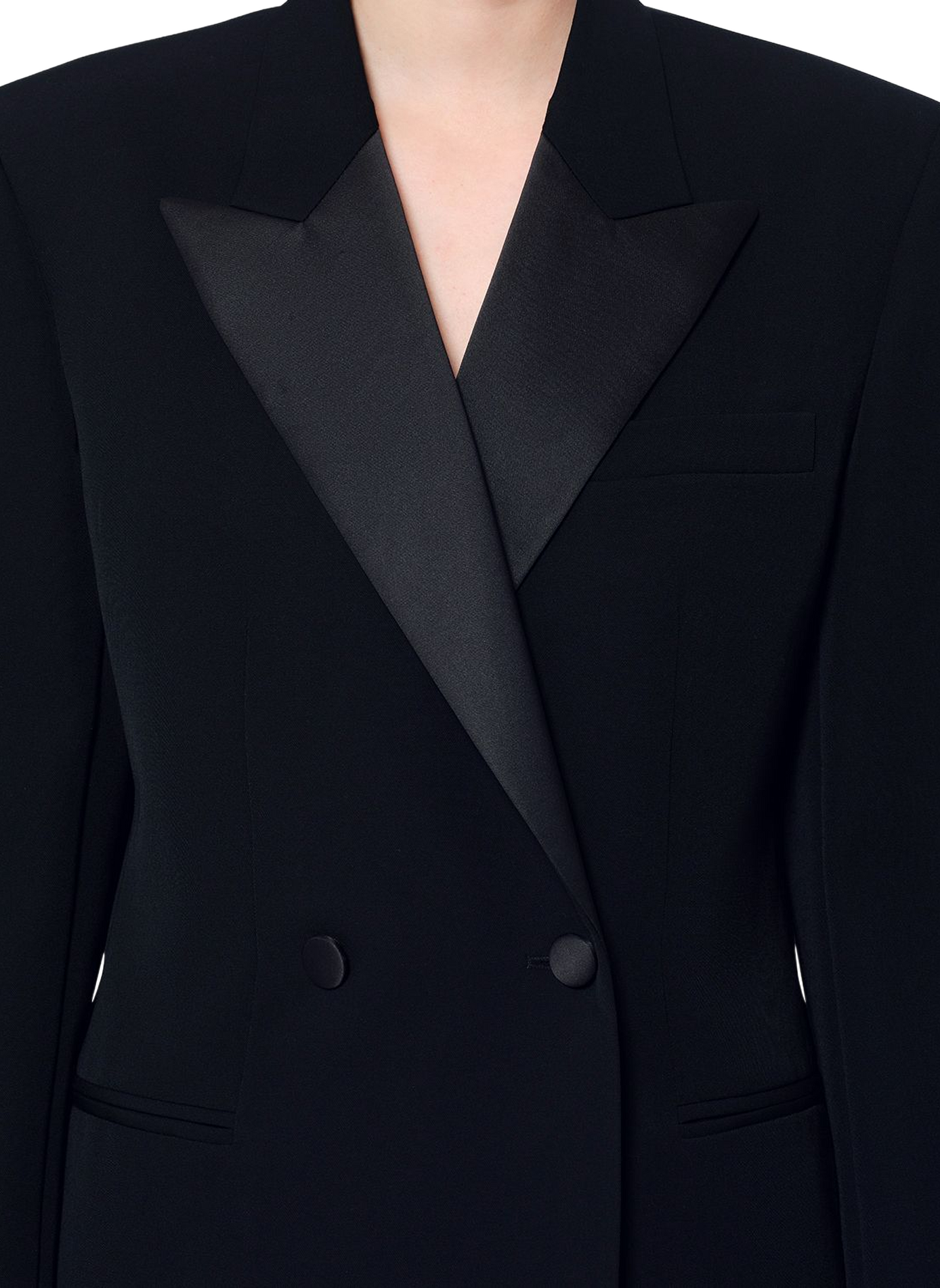 RANYAE blazer van scheerwol met satijnen revers ISABEL MARANT Zwart