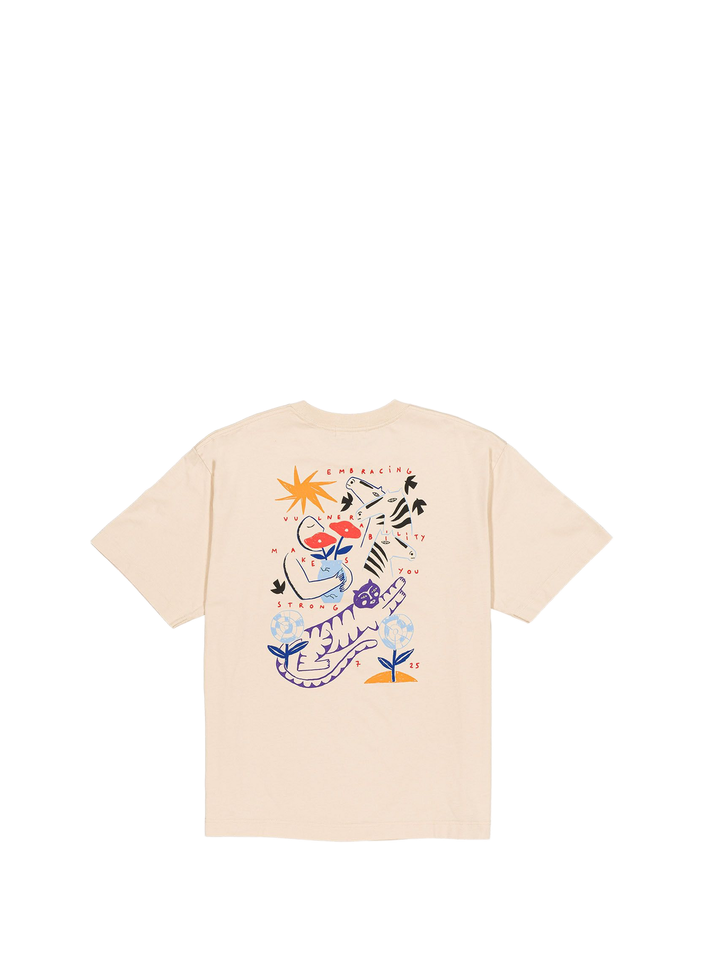 Straight cotton t-shirt OLOW Beige