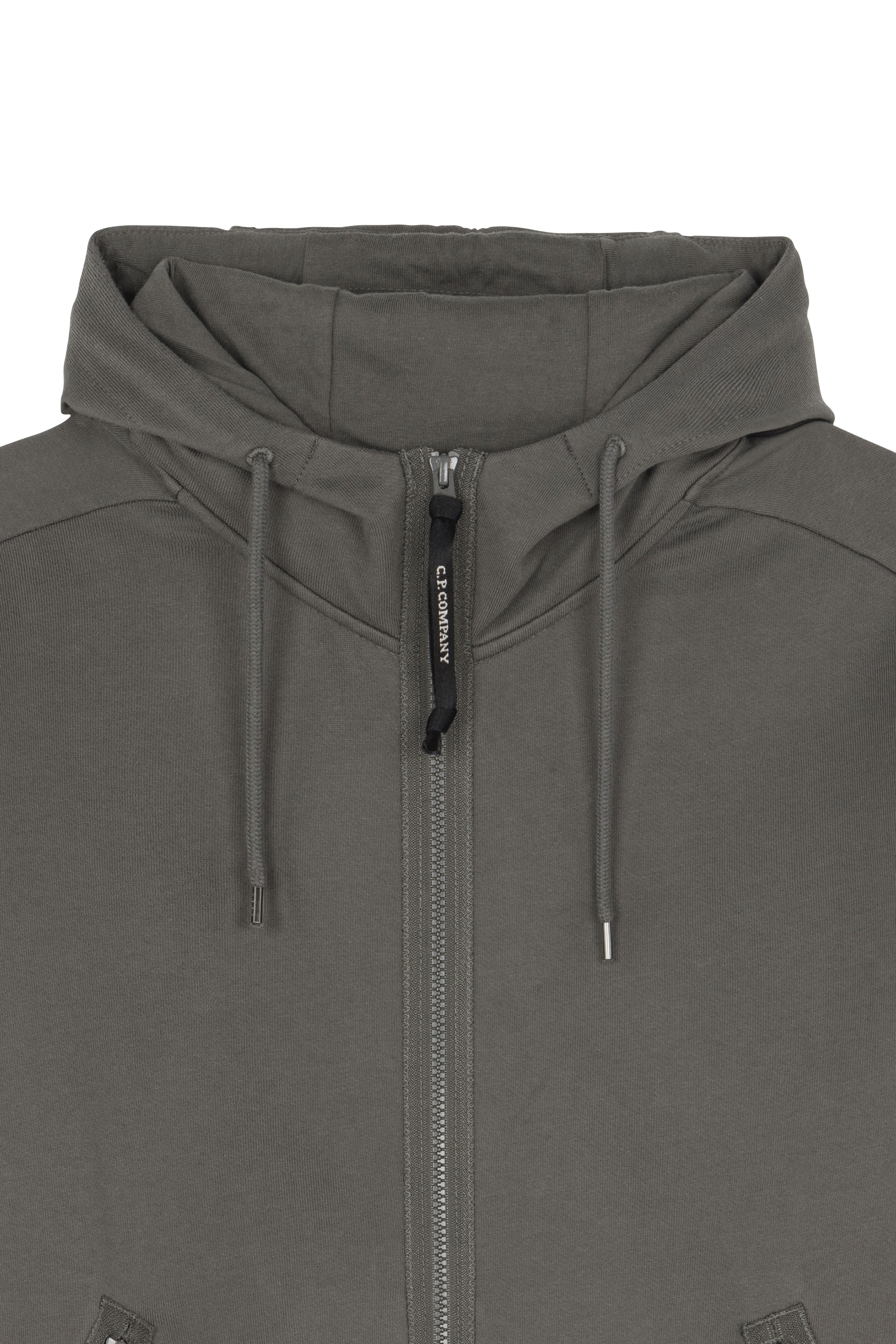 Hoodie zippé diagonal raised fleece goggle sweatshirt CP COMPANY Kaki
