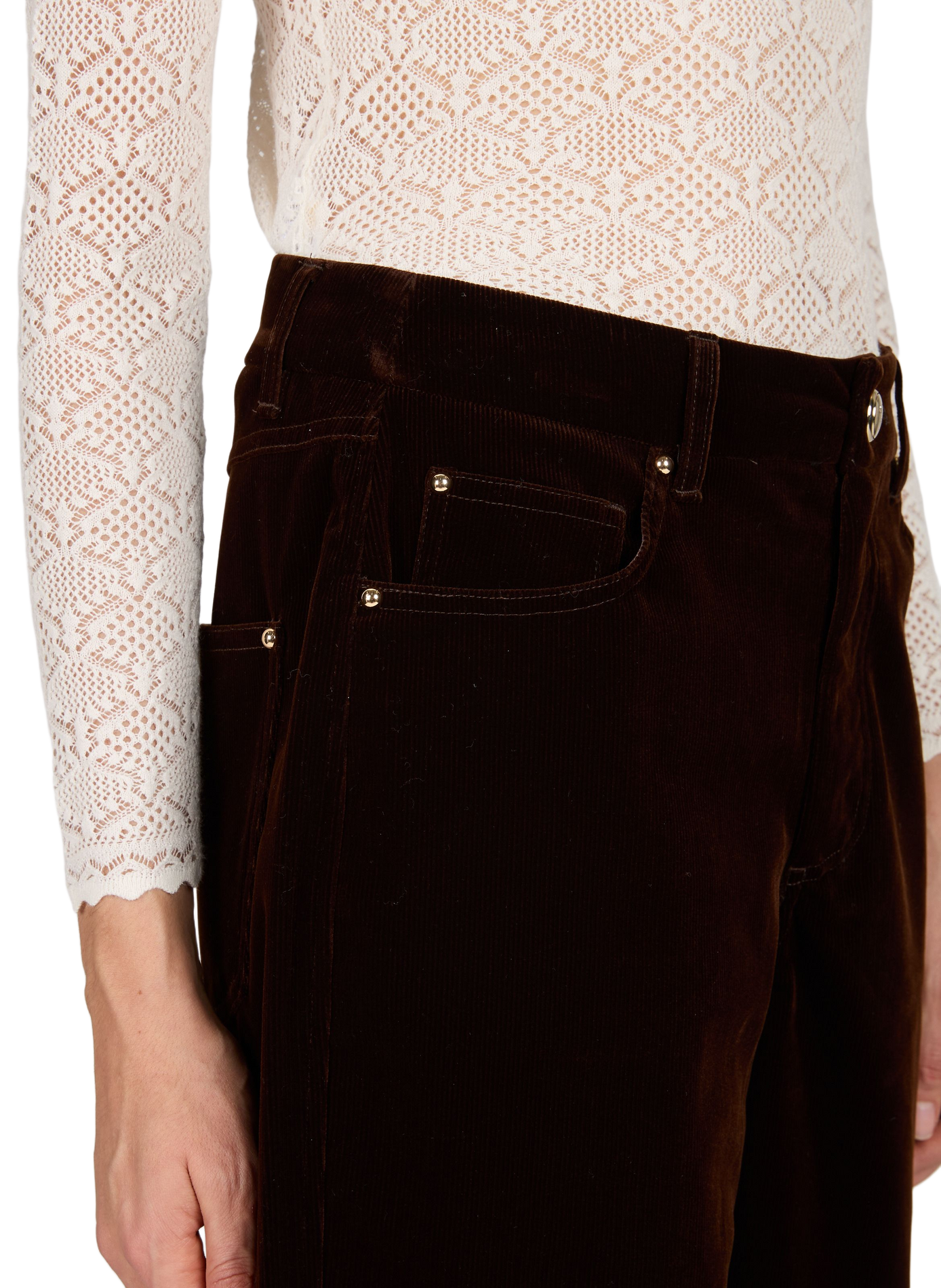 Top straight collar embroidered in blended cotton PETITE MENDIGOTE Beige