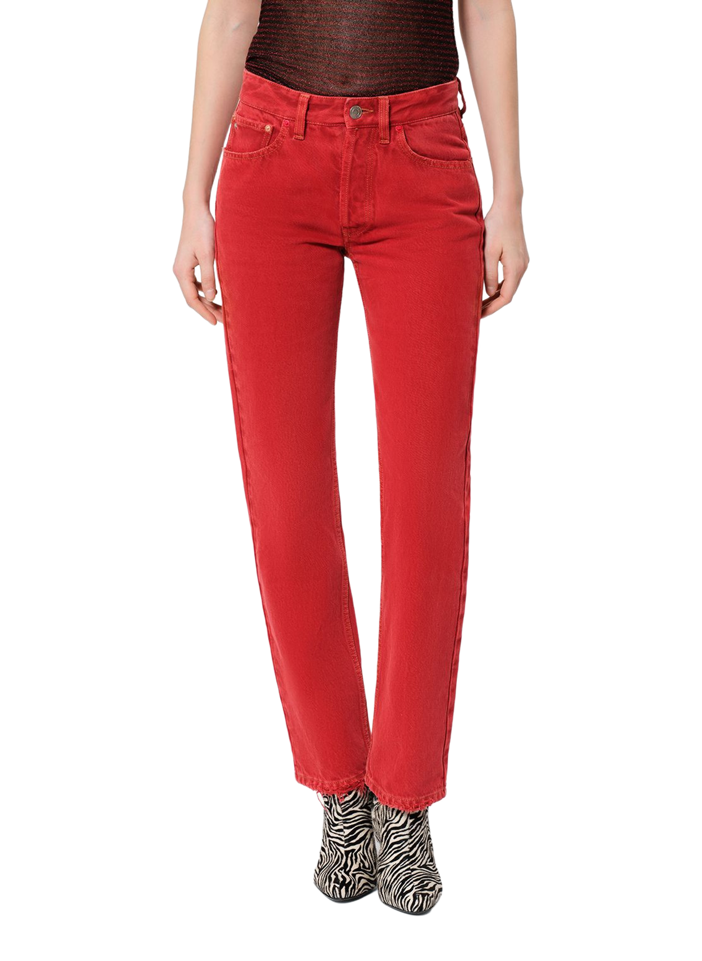 DAYA REGULAR cotton denim jeans ISABEL MARANT Red