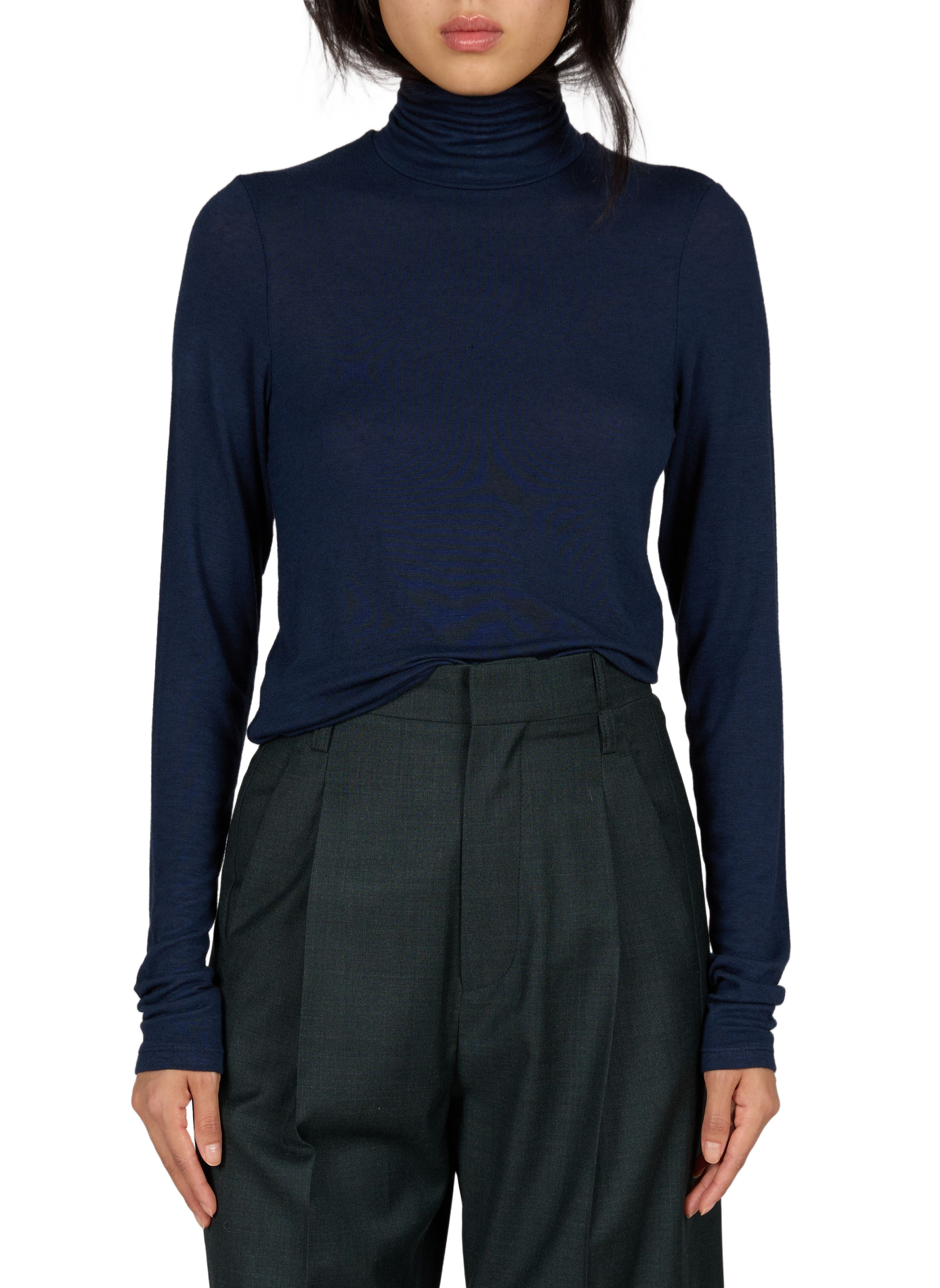 Straight plain turtleneck sweater TELA Blue