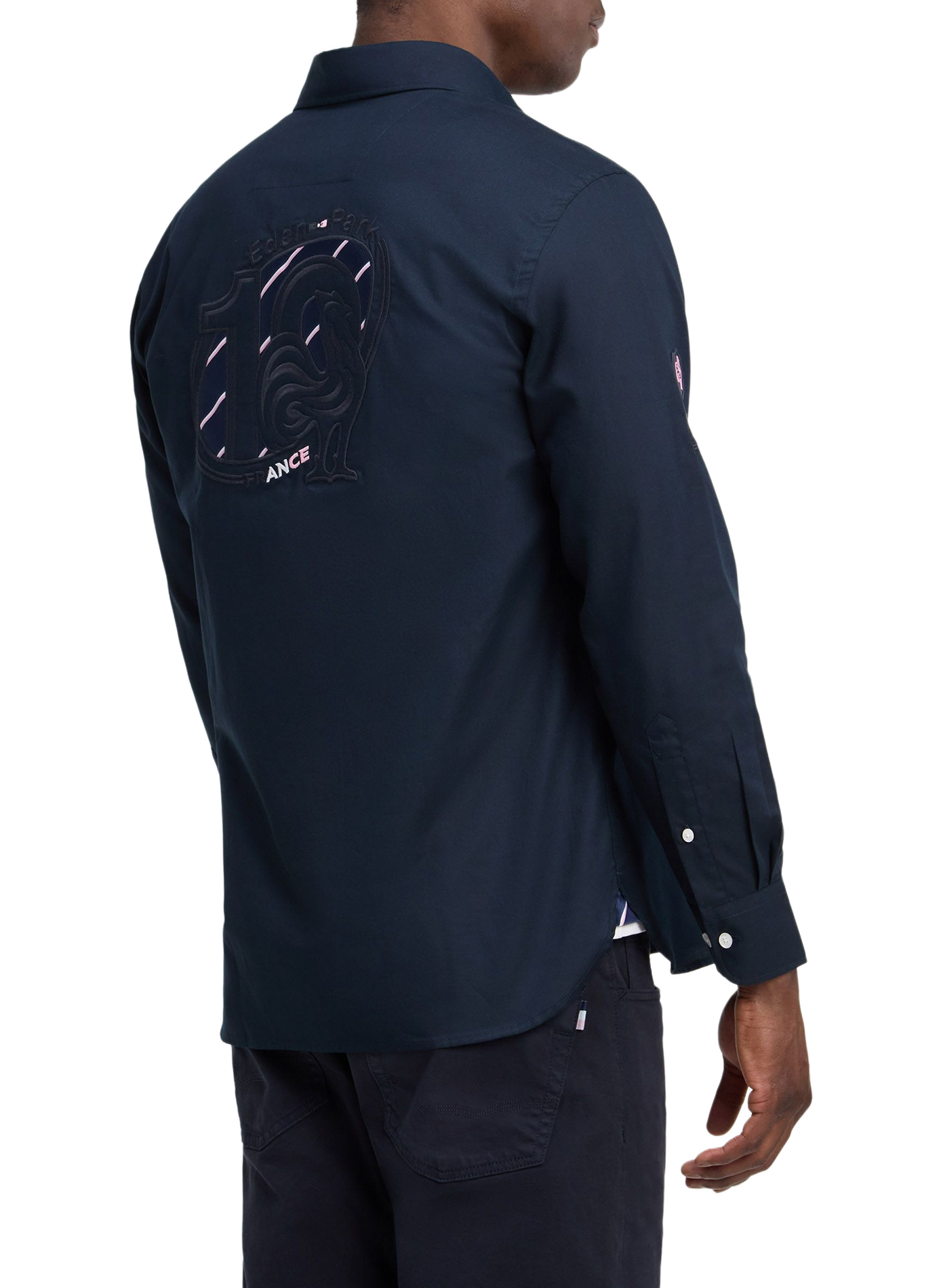 Chemise droite col boutonné en coton EDEN PARK Bleu
