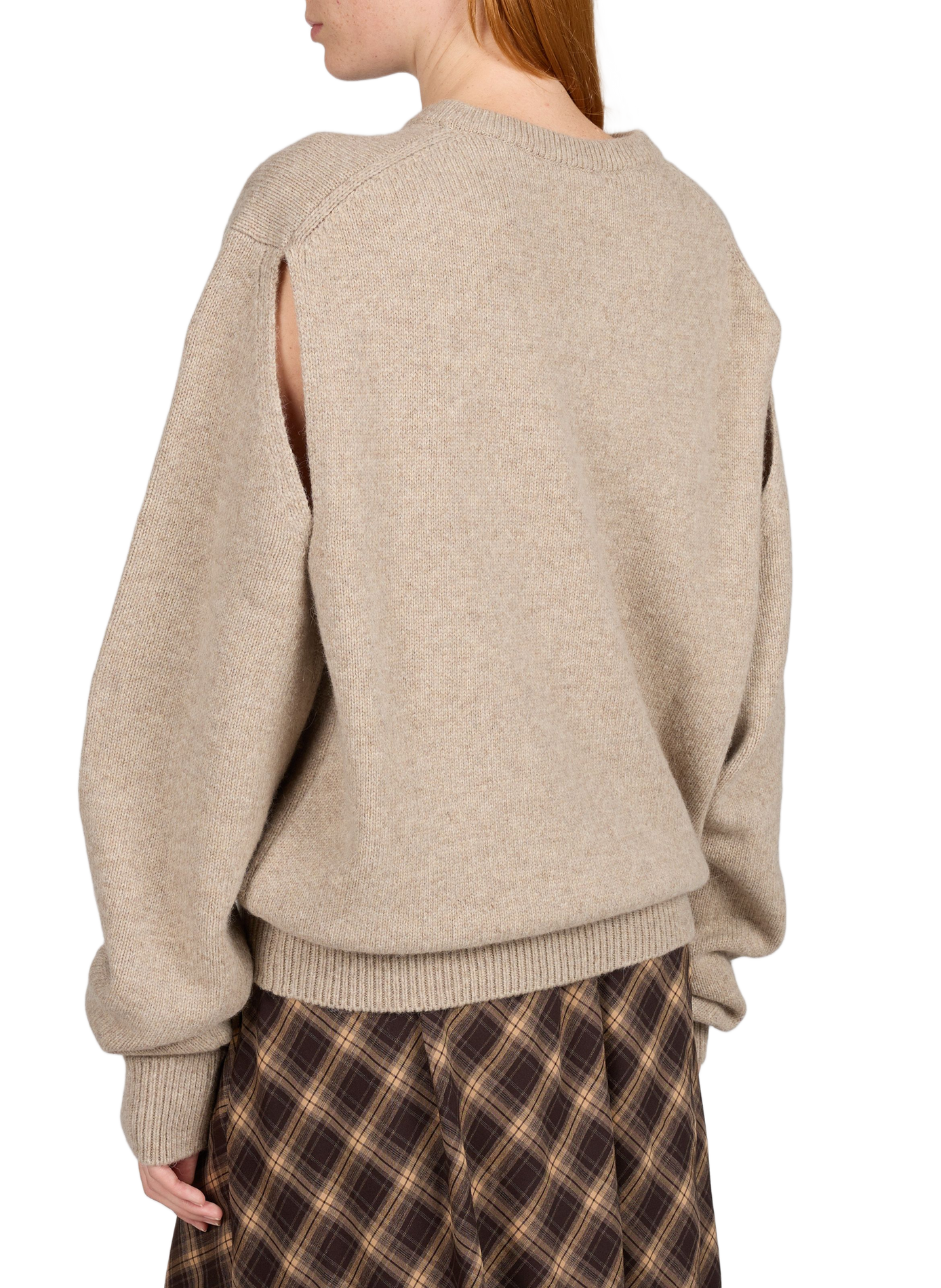 Rundhalsausschnitt-Pullover aus Wolle in weiter Passform LE 17 SEPTEMBRE Beige