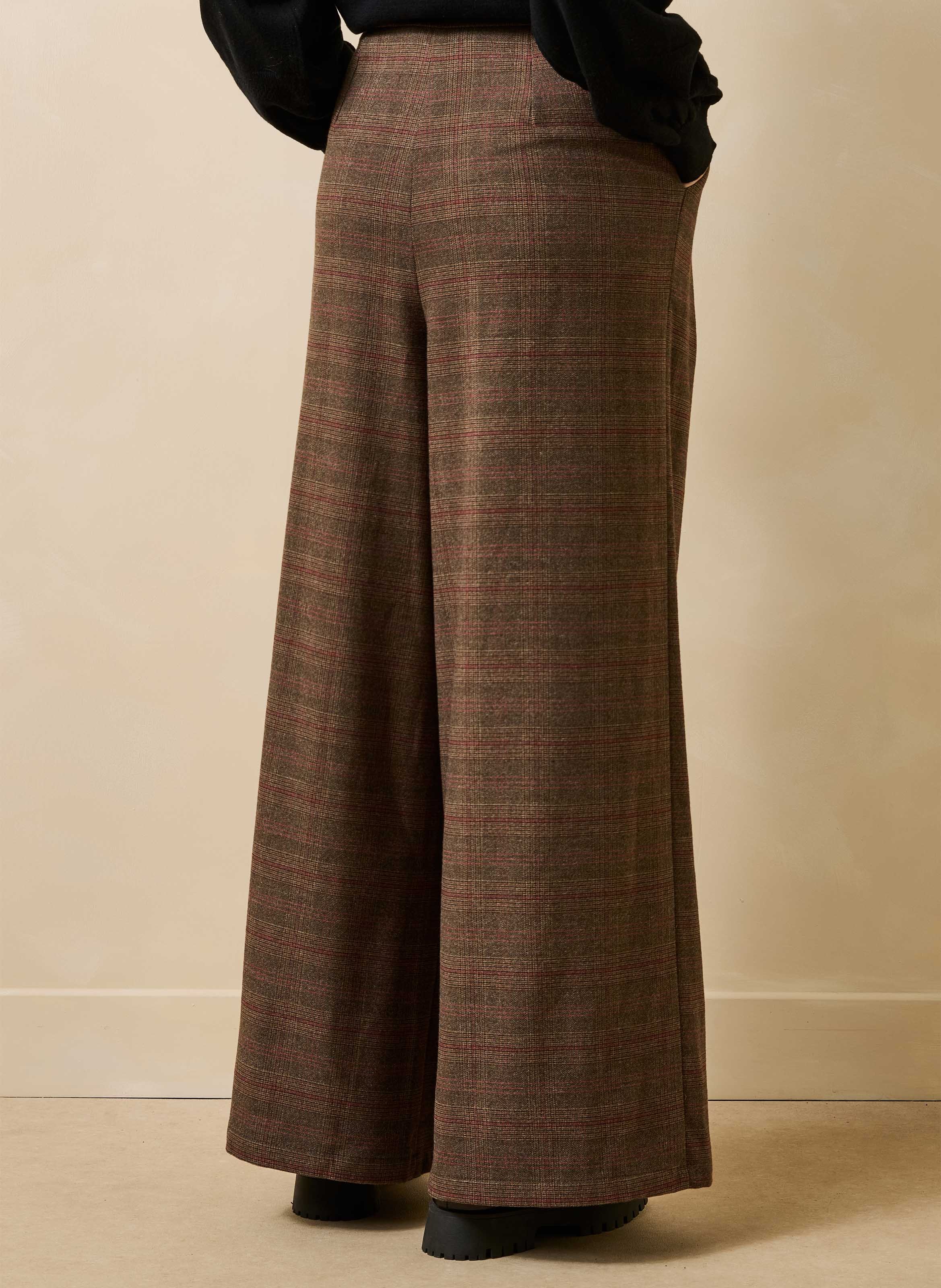 Wijde geruite broek LA FEE MARABOUTEE Bruin