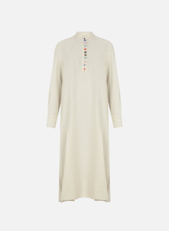 Cotton and linen caftan dress BENJAMIN BENMOYAL Cotton and linen caftan dress BENJAMIN BENMOYAL