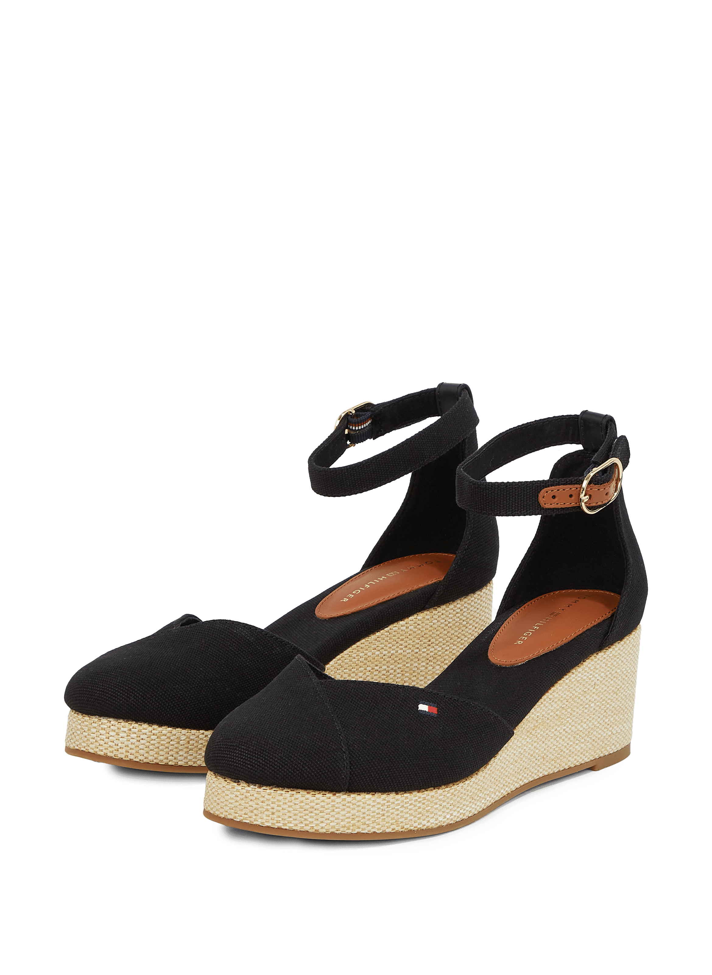 Canvas high heel sandals TOMMY HILFIGER Black
