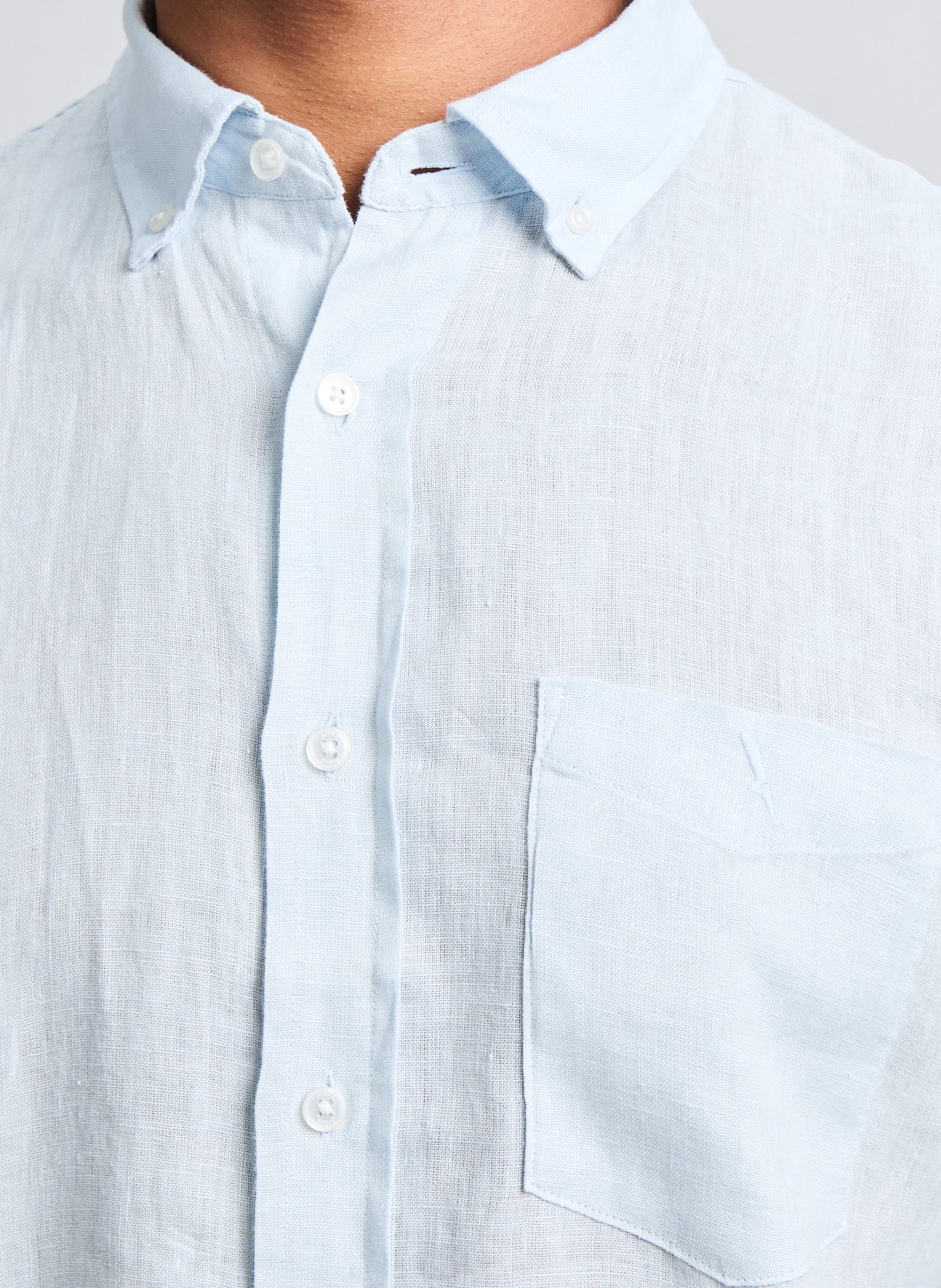 Chemise manches courtes en liin AIGLE Bleu