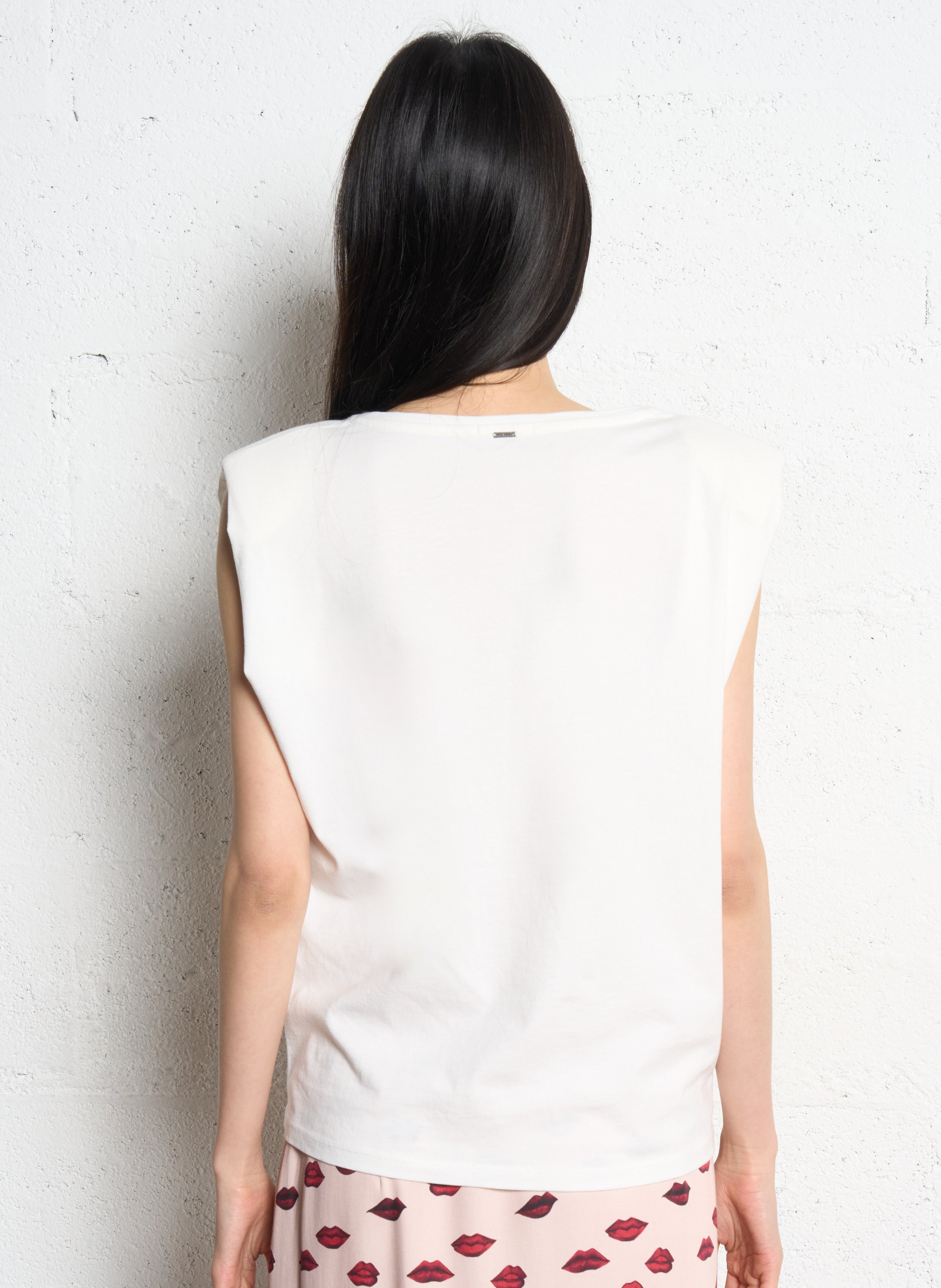 Tee-shirt col v en coton IKKS Blanc