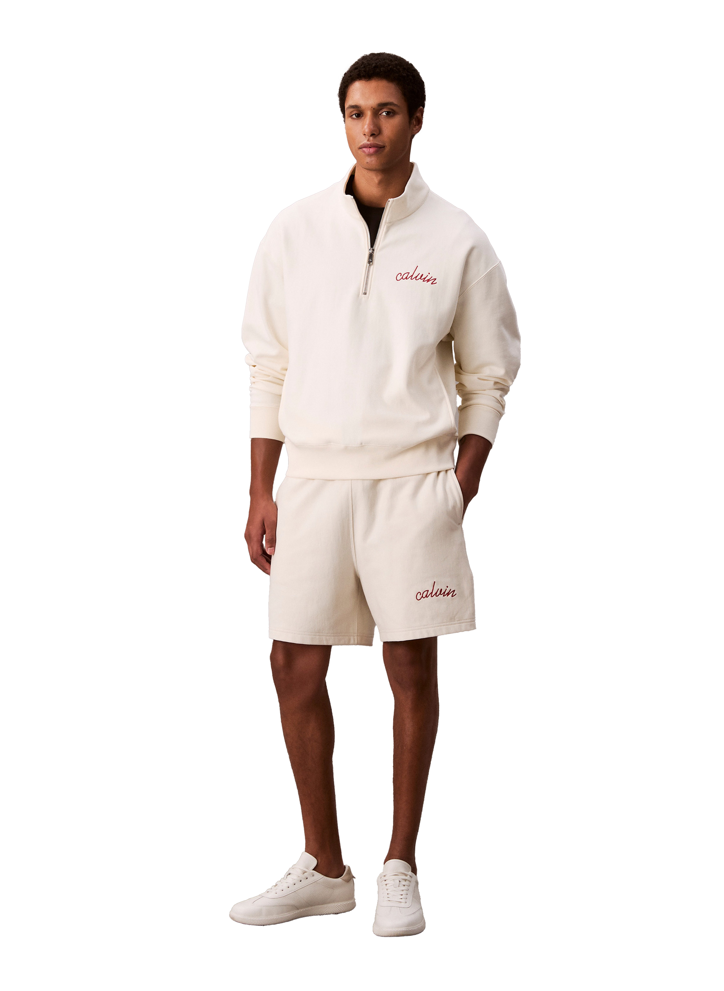 Straight cotton blend shorts CALVIN KLEIN White