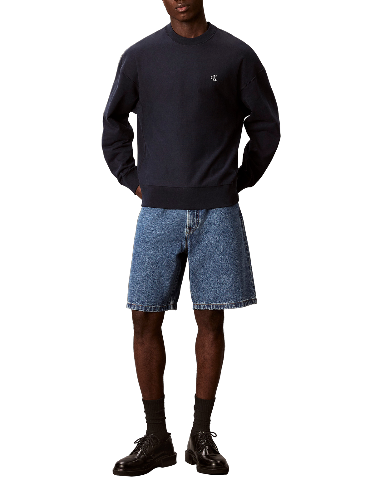 Oversized cotton terry sweatshirt CALVIN KLEIN Blue