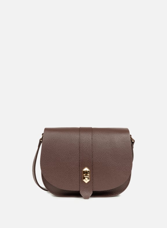 Sac besace - top double Marron by LANCASTER LANCASTER Sac besace - top double Marron