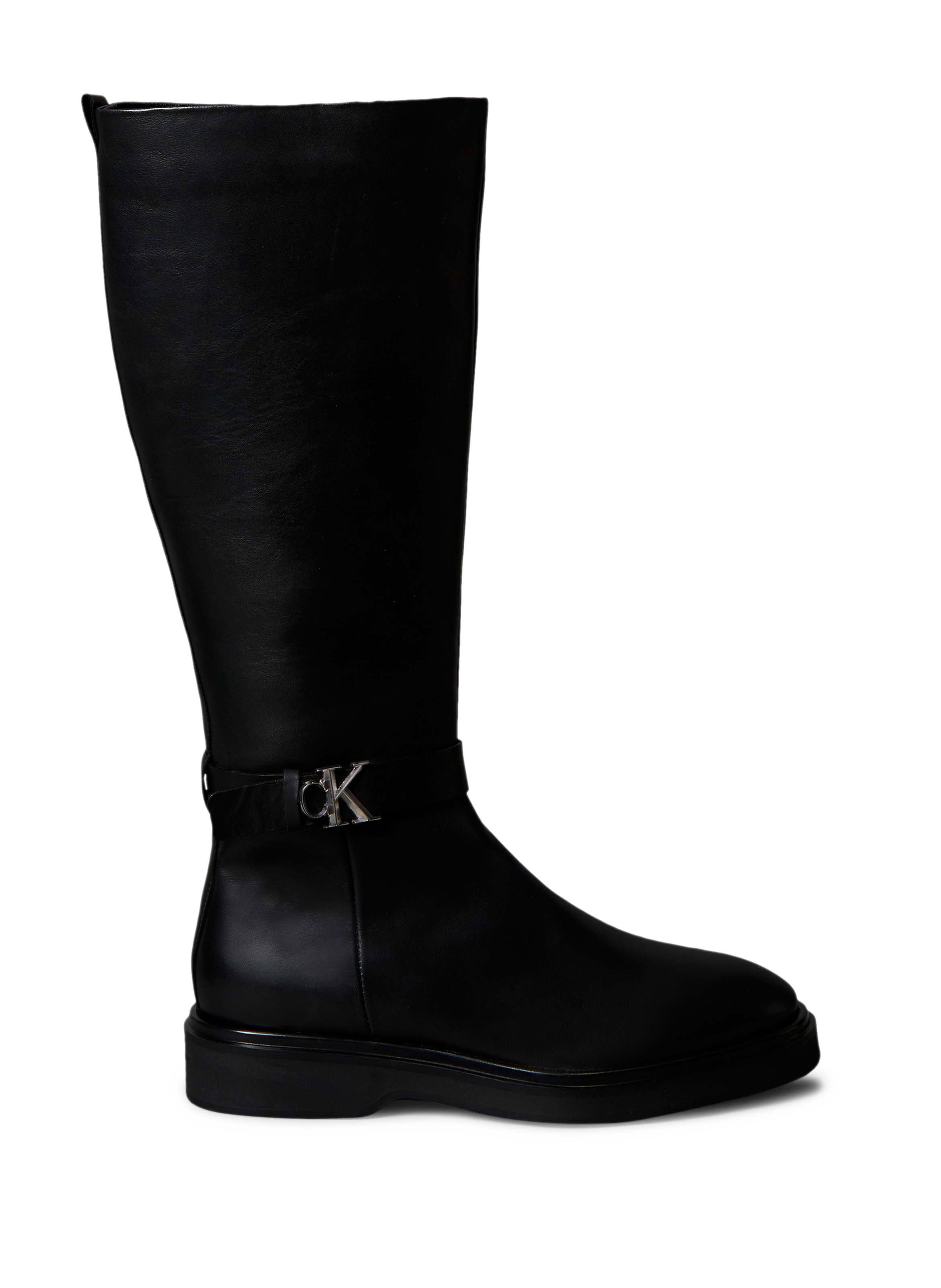 CALVIN KLEIN Tall leather boots  Black