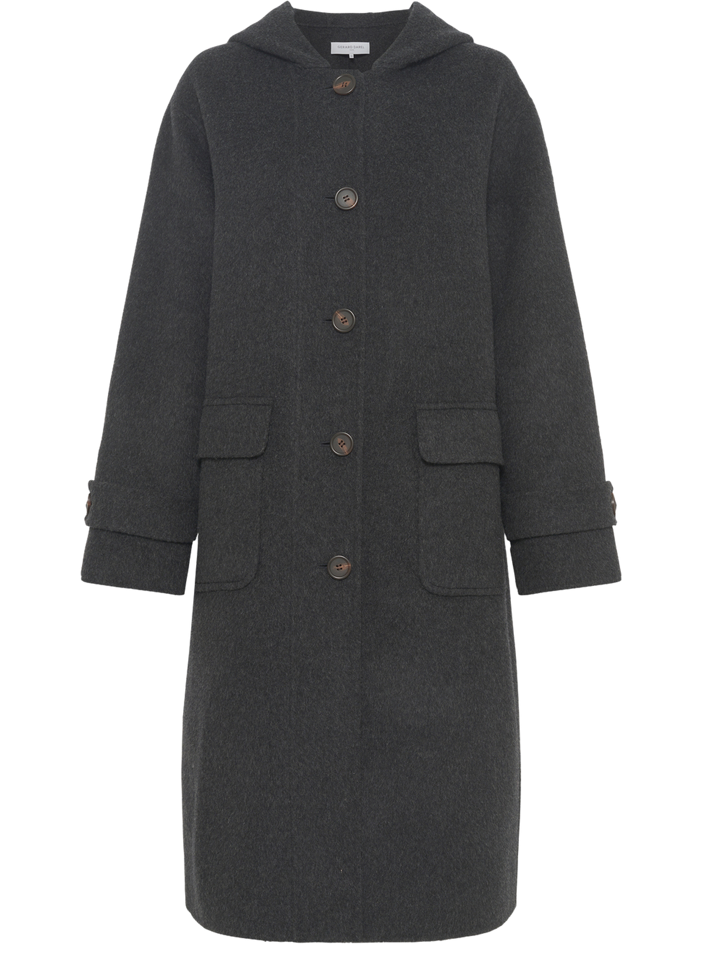 Manteau mi-long à capuche en laine - mariam GERARD DAREL Gris