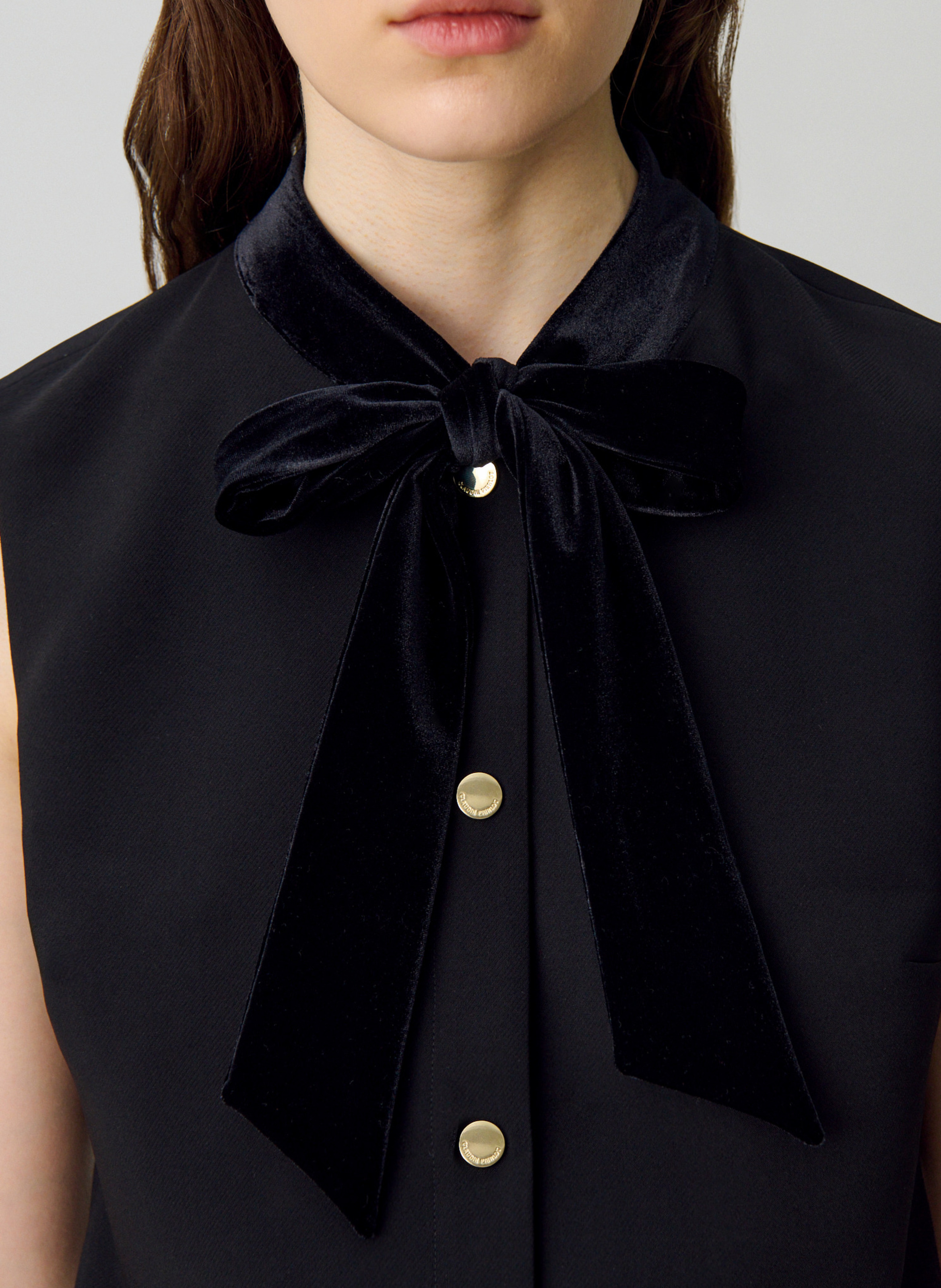 Gilet de tailleur col rond bertina CLAUDIE PIERLOT Noir