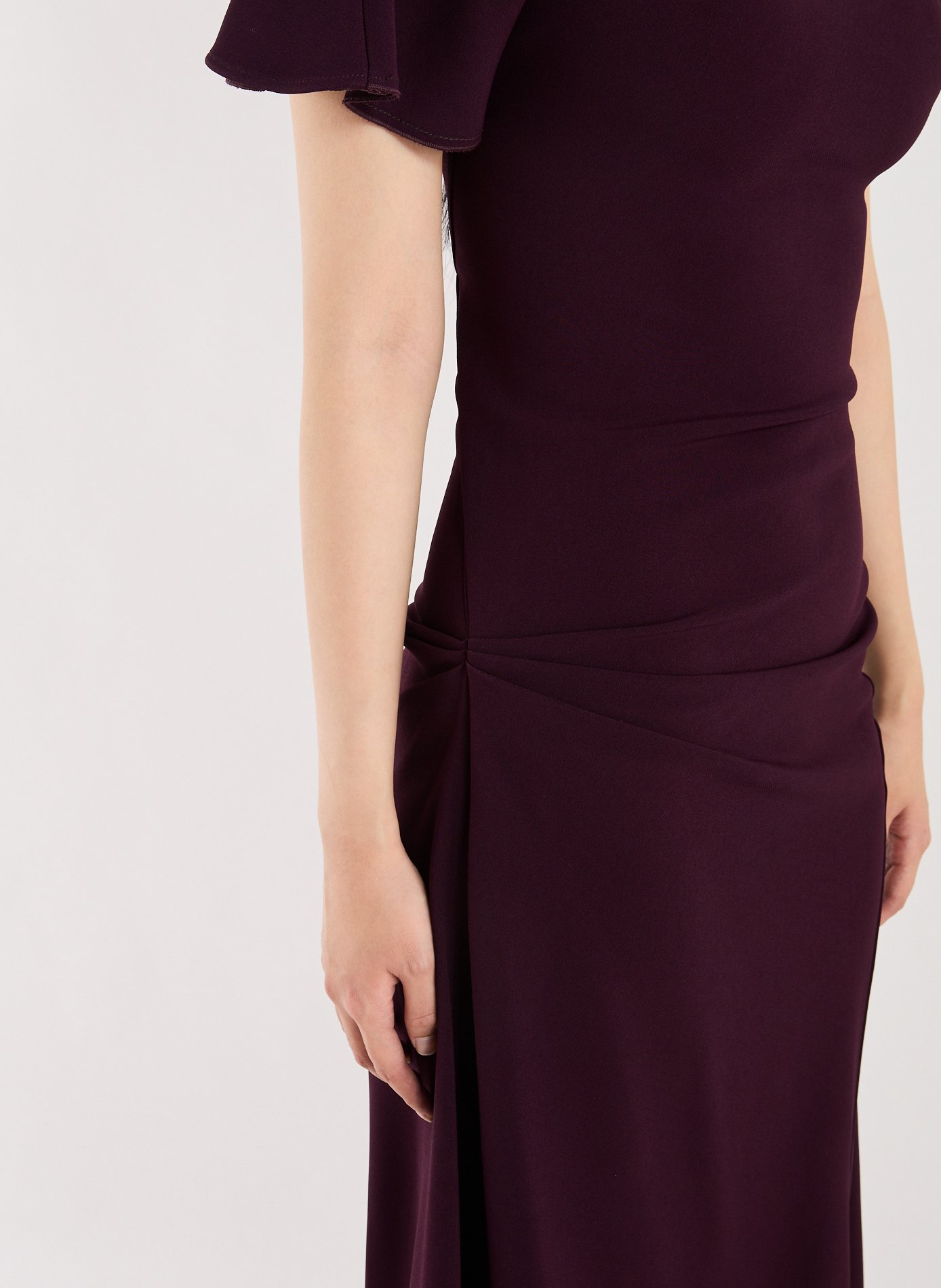 Robe longue effet drapé Rouge