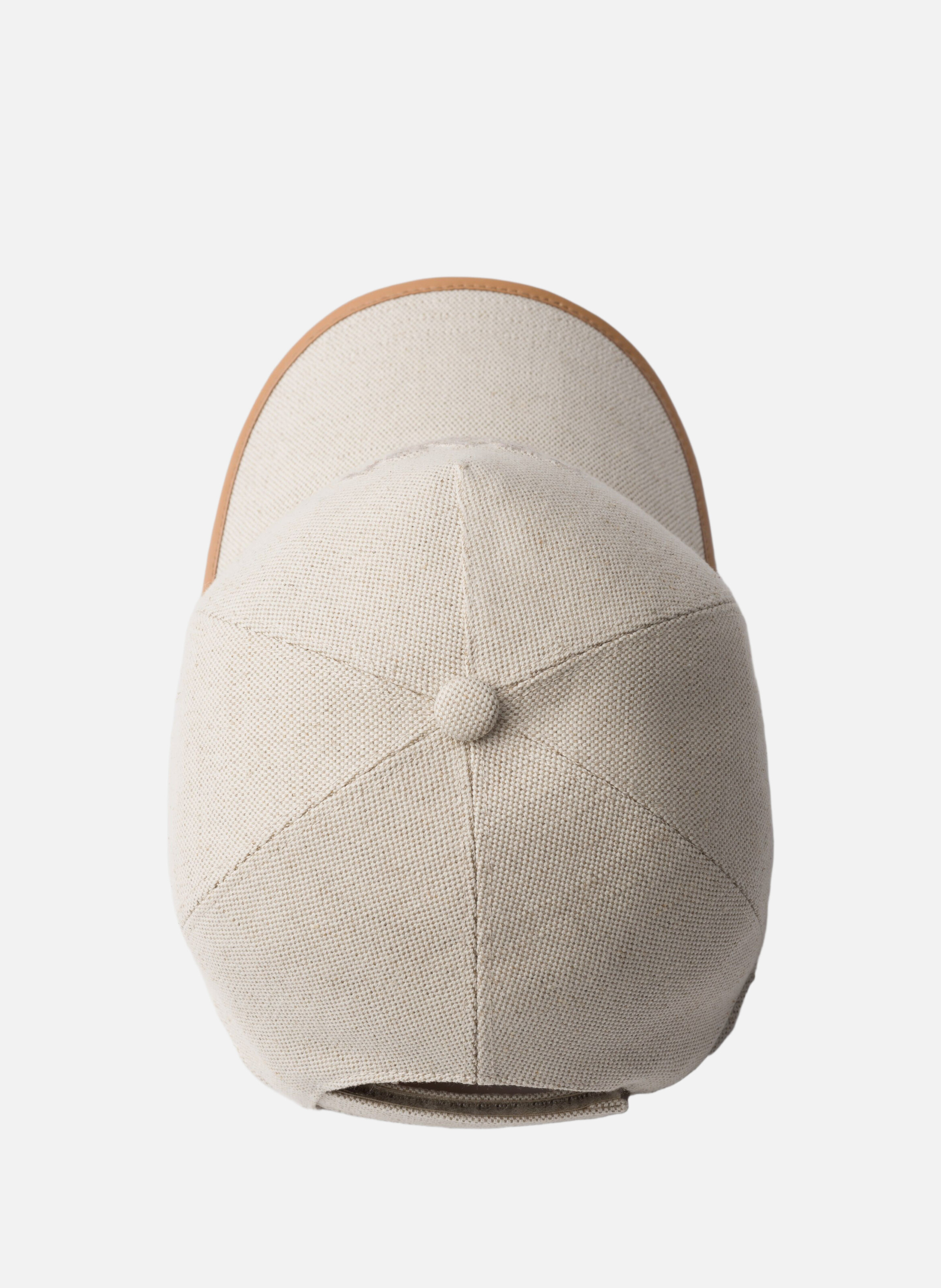 Casquette de base-ball en lin mélangé PRADA Beige