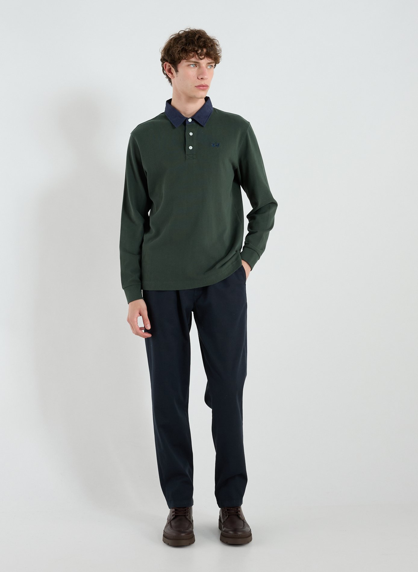 Polo à manches longues en coton LA MARTINA Vert