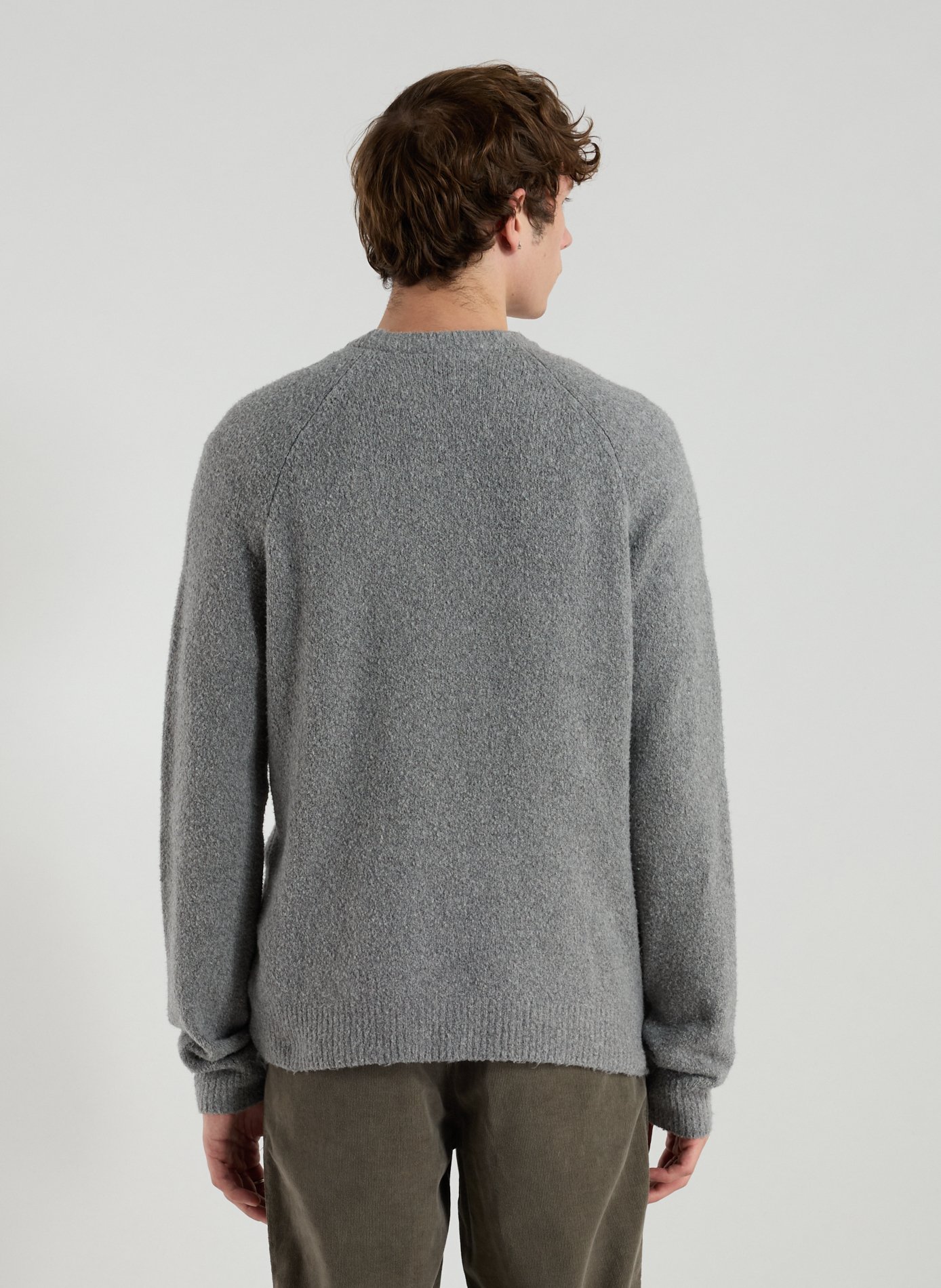 Pull col rond en coton mélangé WOOLRICH Gris