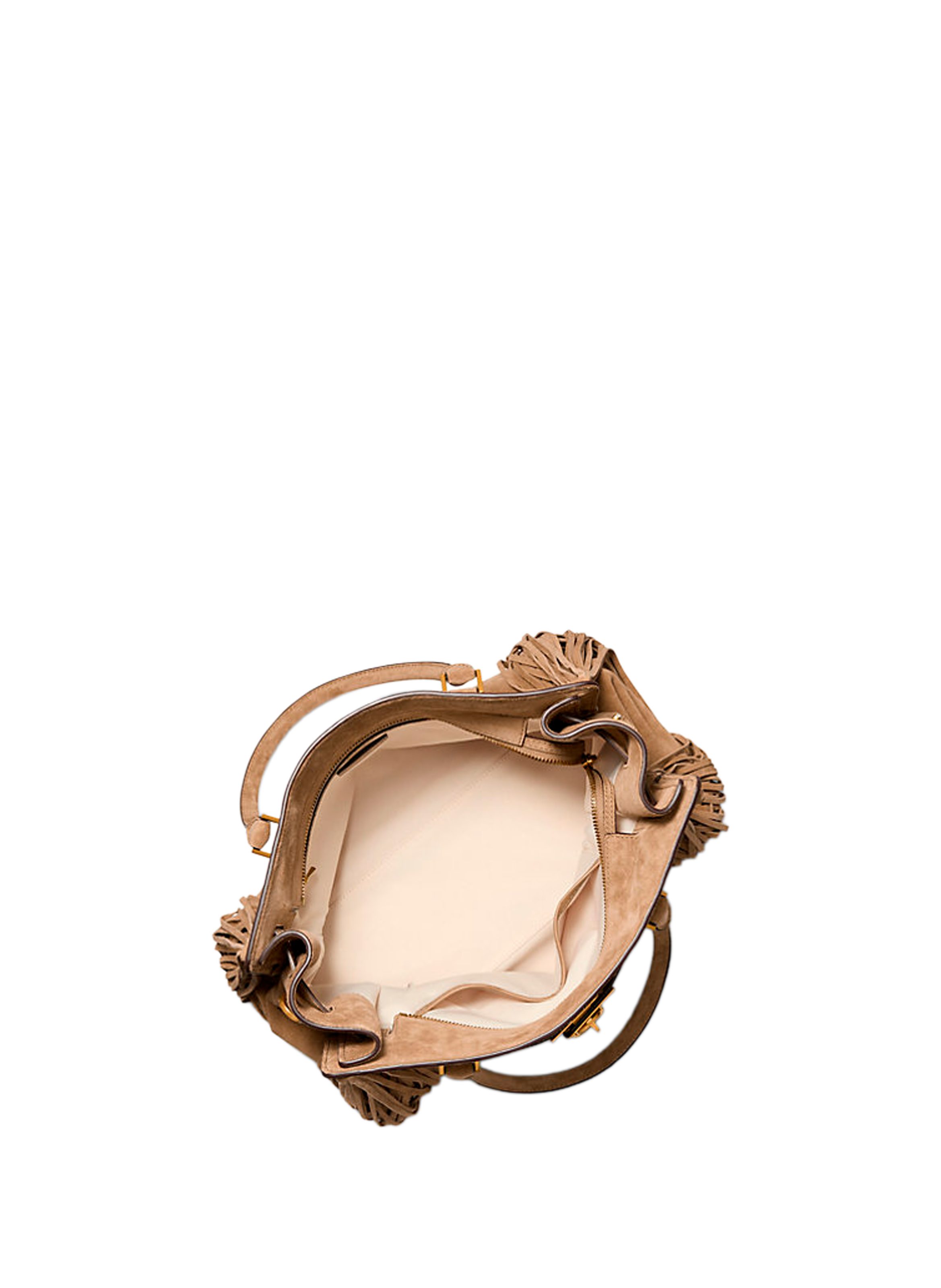 Sac à main Hamilton en cuir à franges MICHAEL KORS Marron