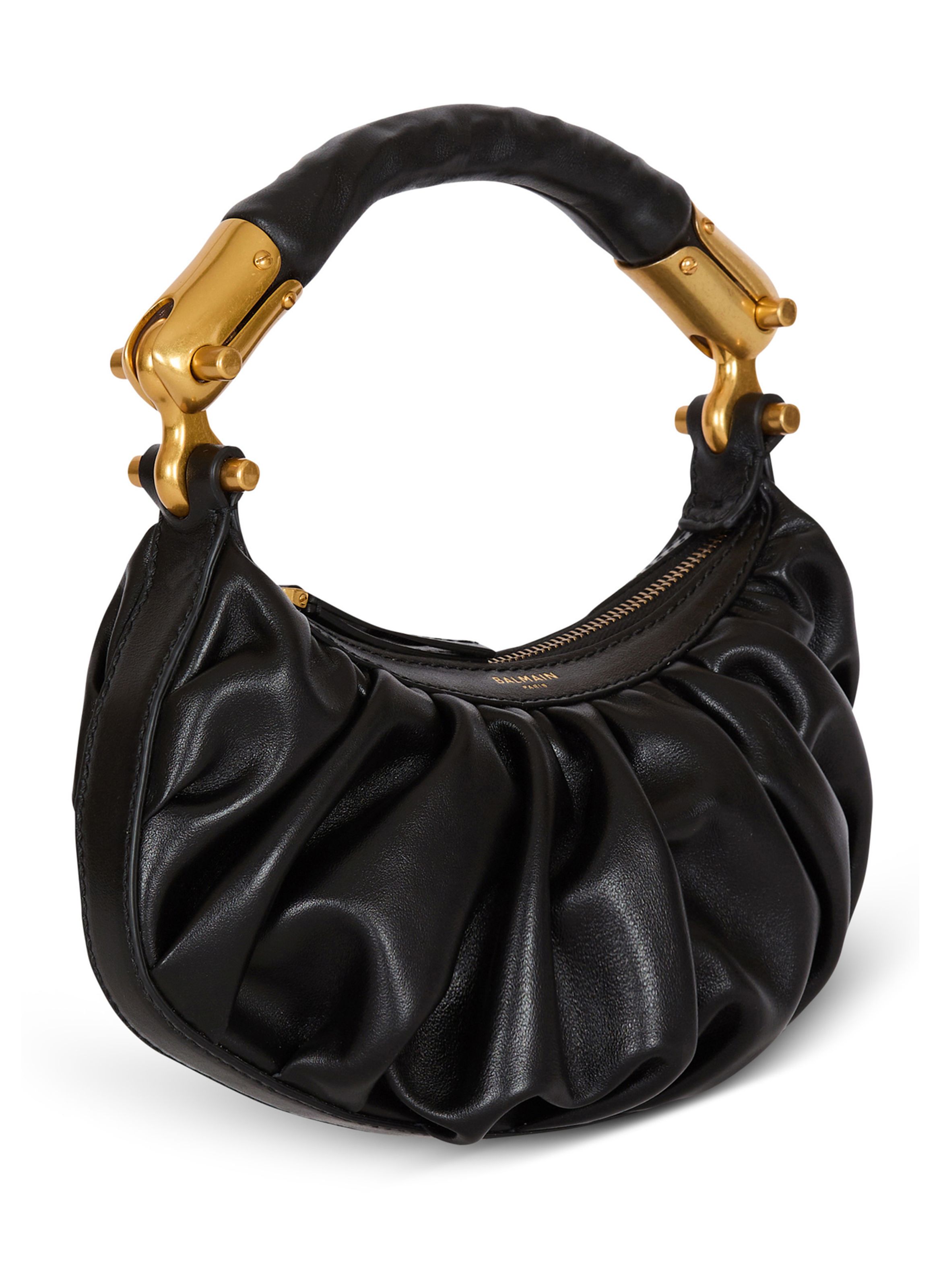 Sac ebene mini en cuir de veau BALMAIN Noir