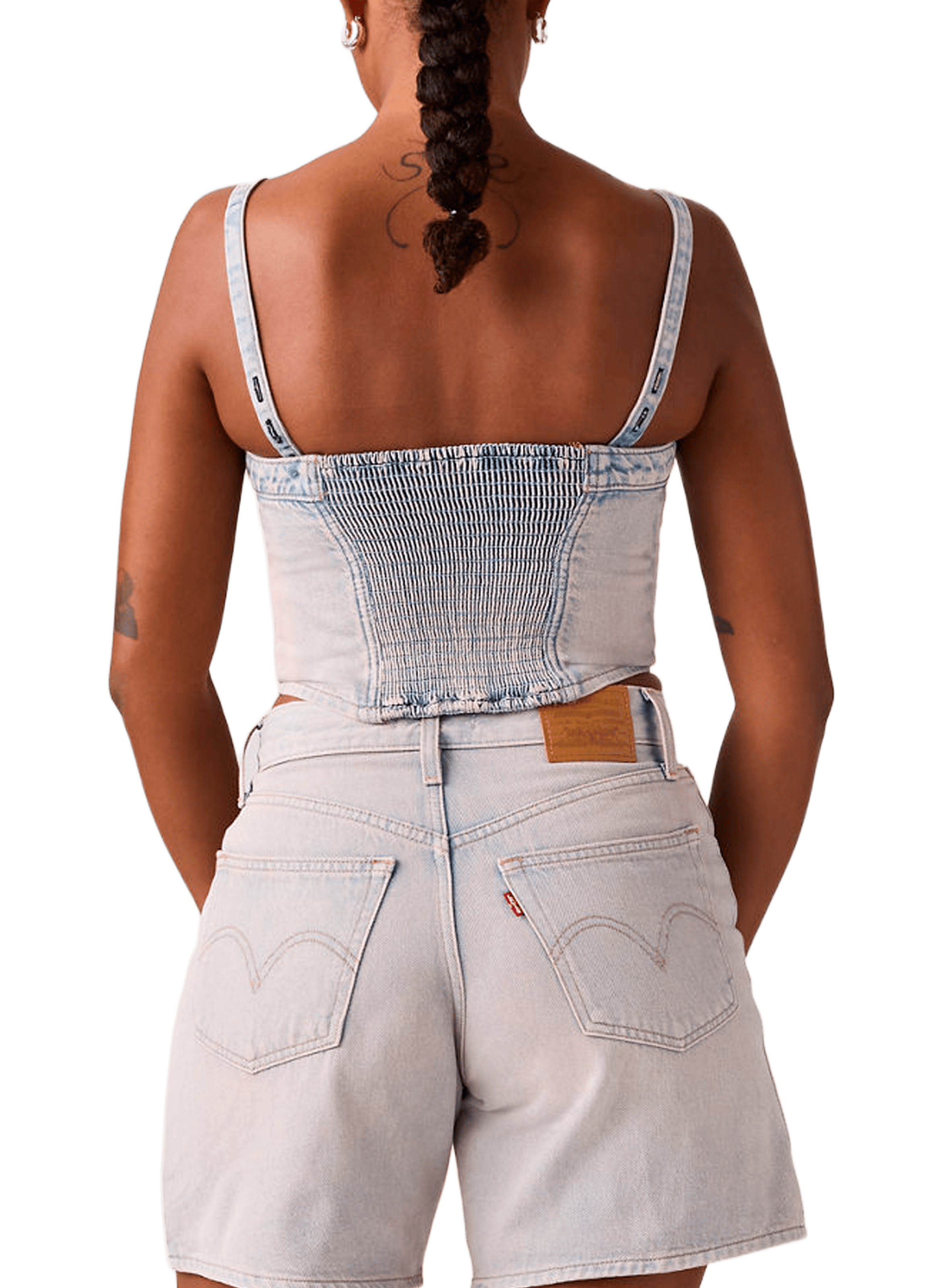 Top bustier délavé en coton LEVI'S Pink
