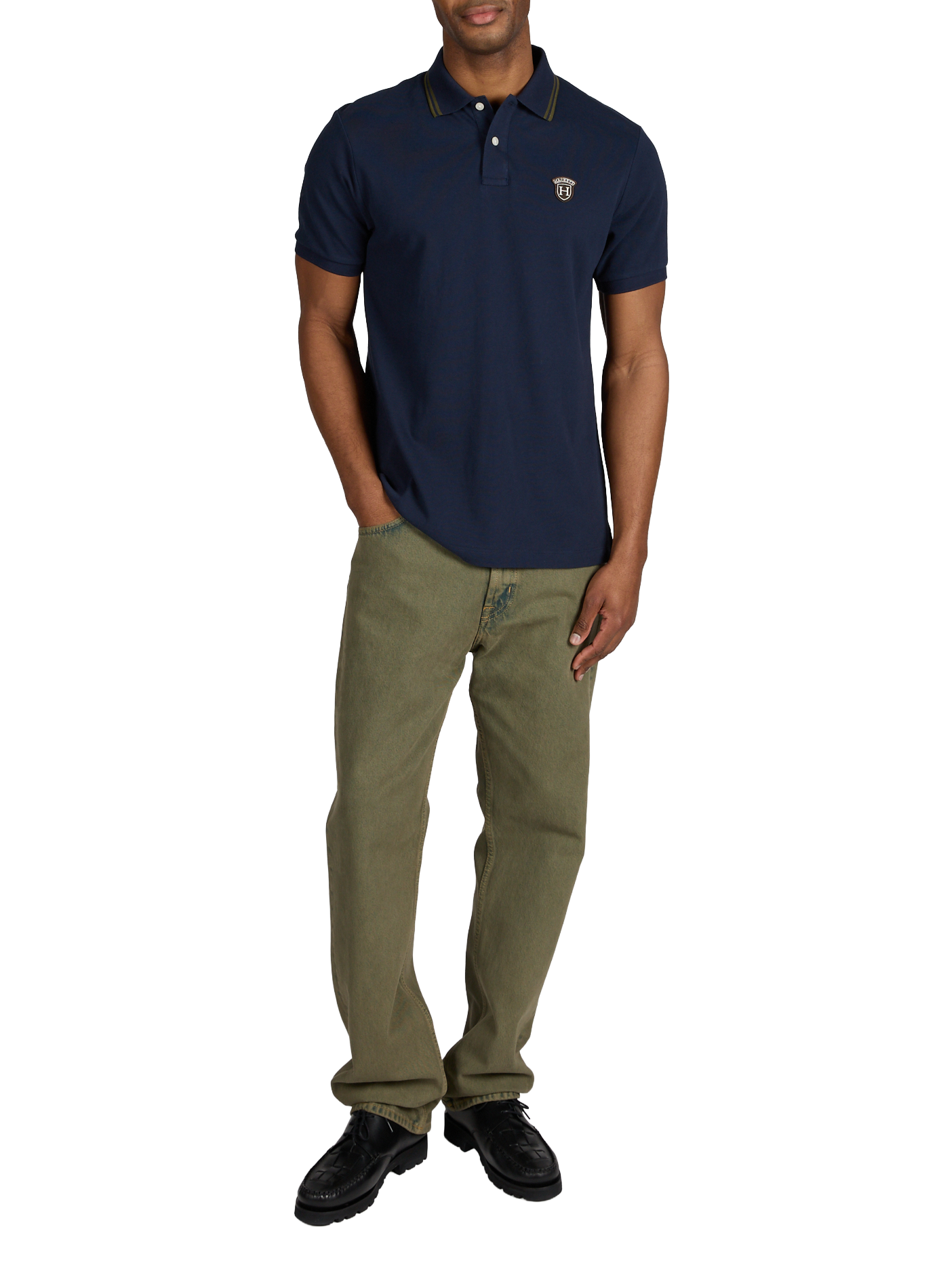 Jean droit en coton 7 FOR ALL MANKIND Vert