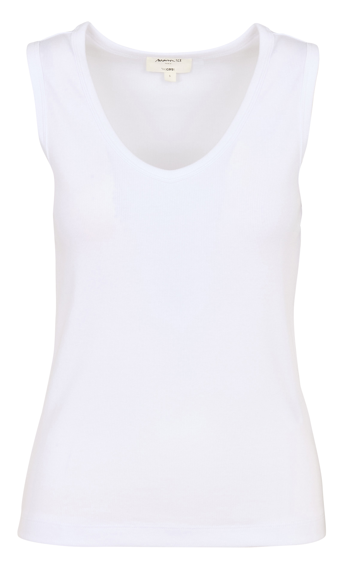 Débardeur col v en coton mélangé alphonse MAISON 123 Blanc