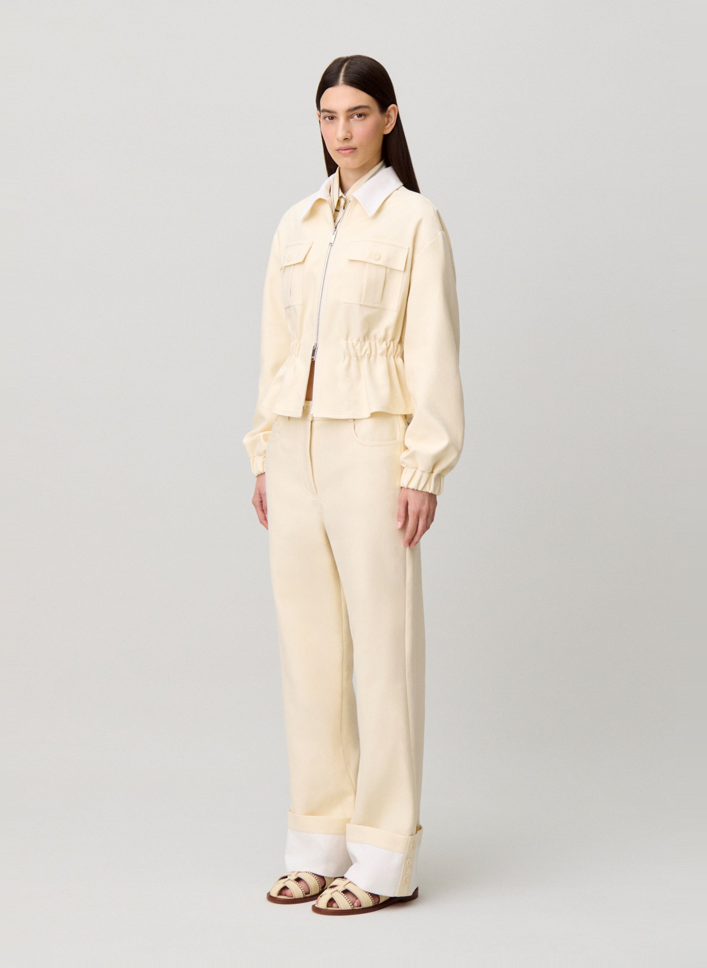 Blouson cintrée en coton CLAUDIE PIERLOT Beige