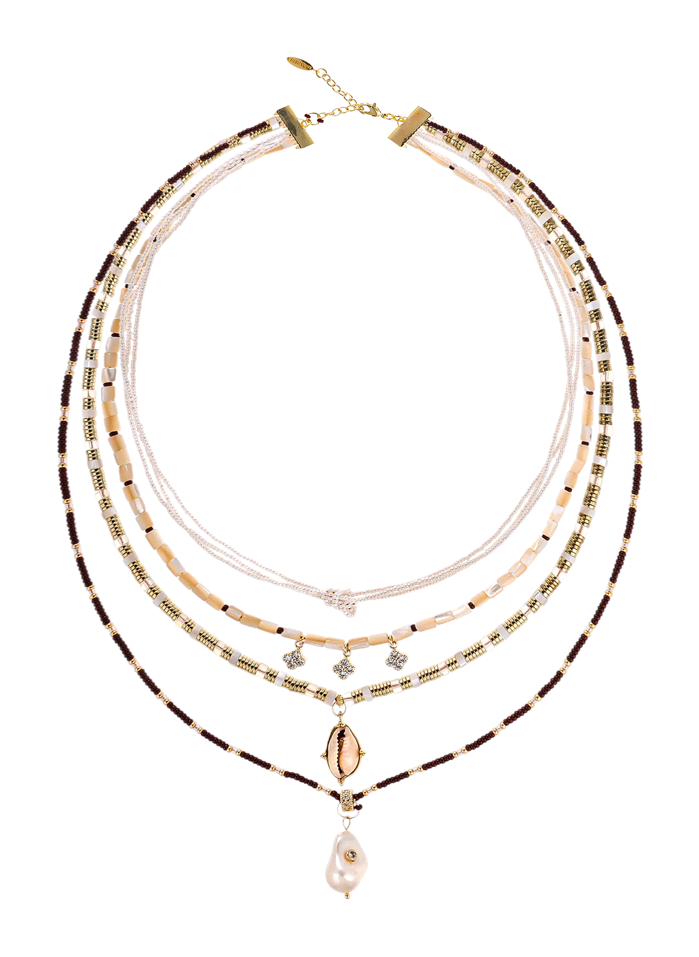 Collier multirangs avec perles et pampilles alana HIPANEMA Blanc