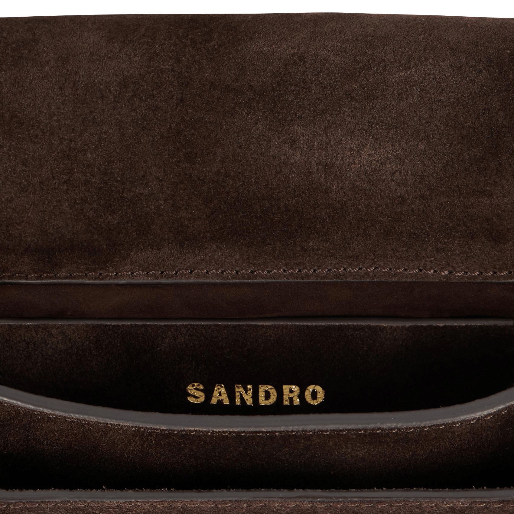 Sac bandoulière en cuir SANDRO Marron