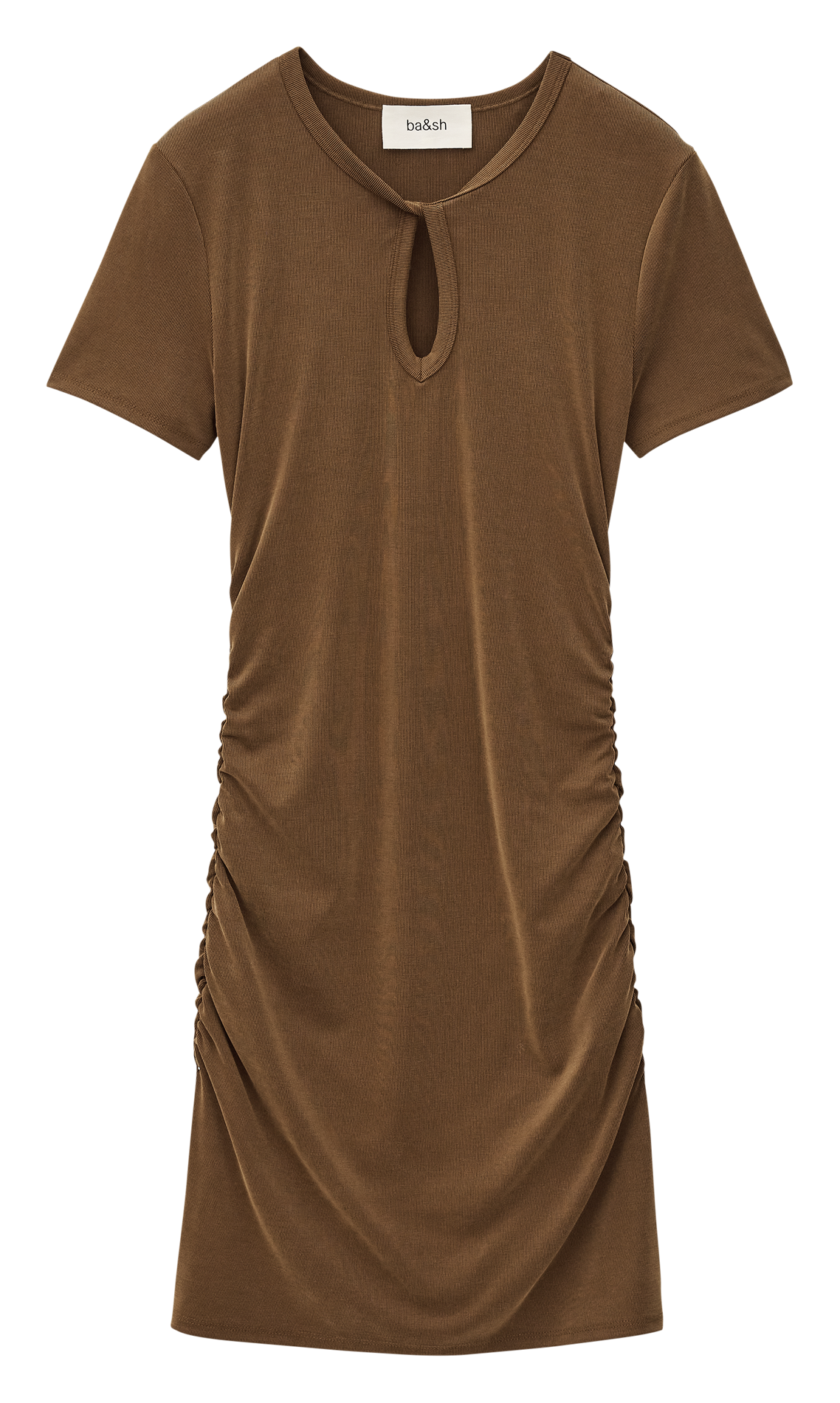 Robe courte col rond beona BA&SH Marron