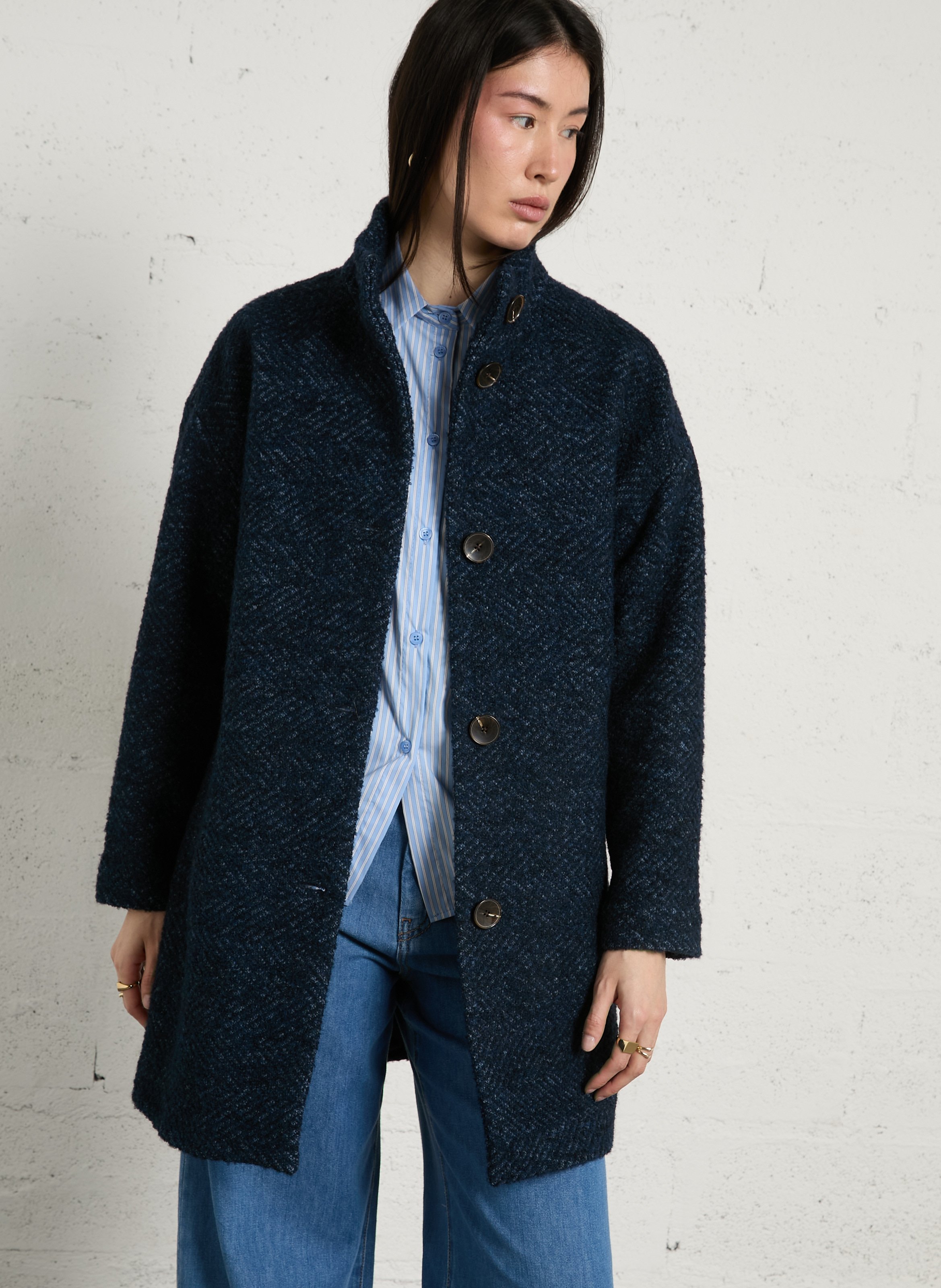 Manteau col montant armance MAISON 123 Bleu