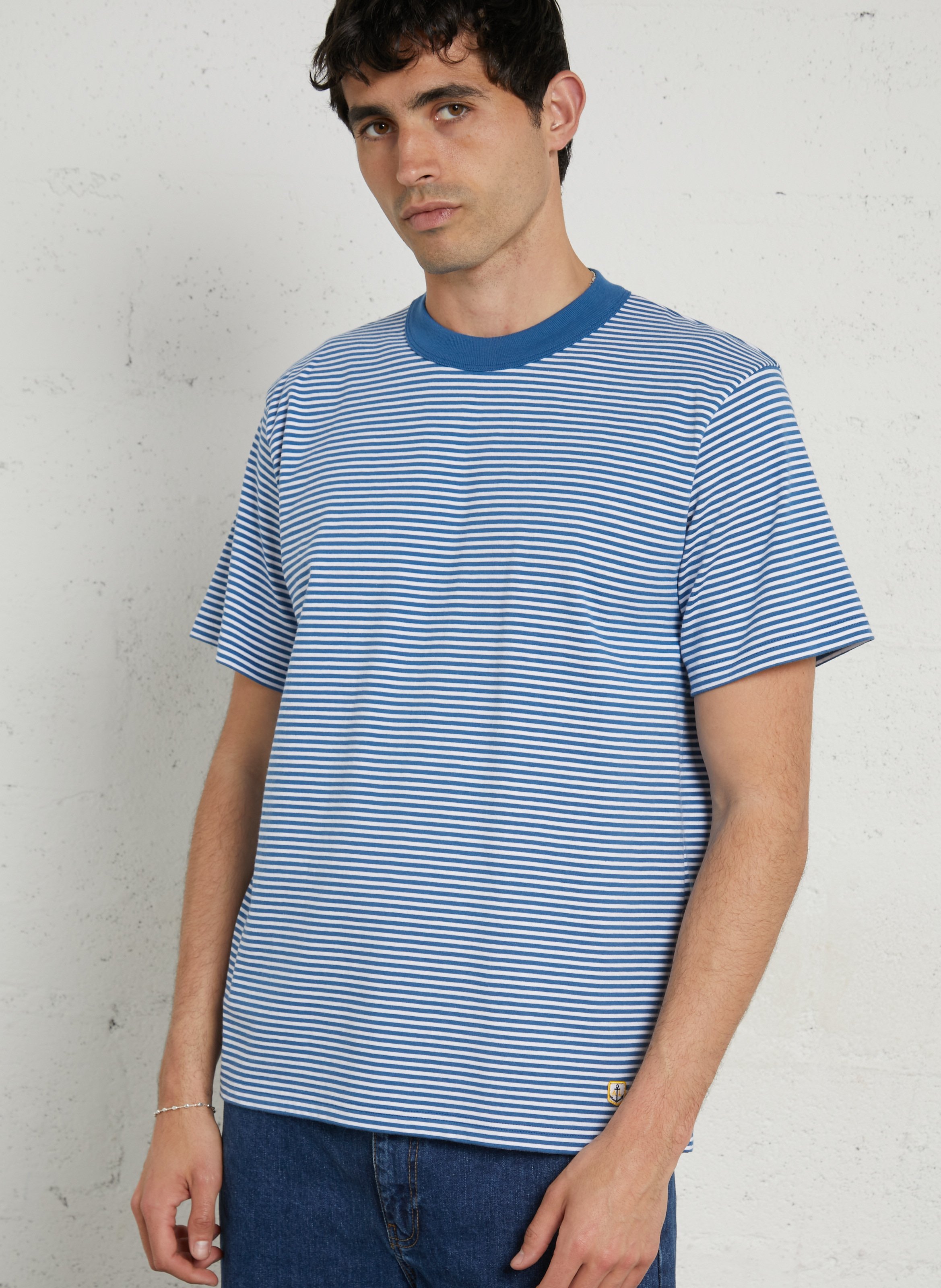 Tee-shirt droit col rond en coton rayé heritage ARMOR-LUX Bleu