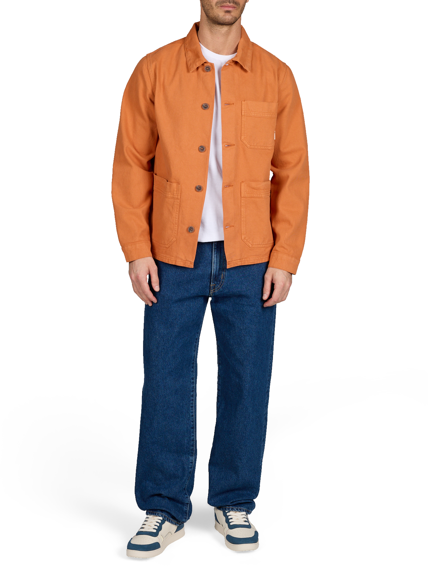 Solid buttoned straight jacket FAGUO Orange