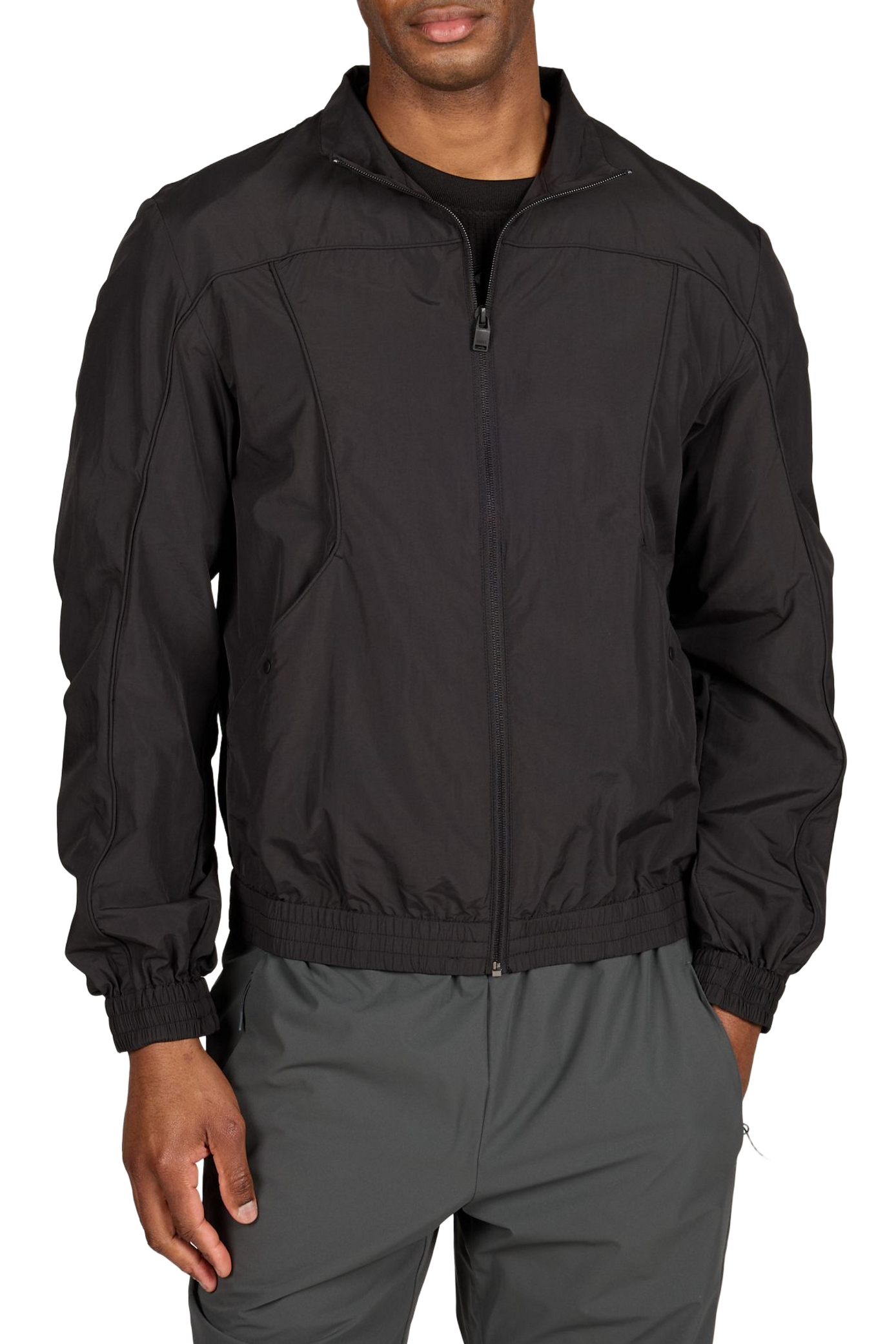 Veste cintrée col montant à zip RAINS Noir