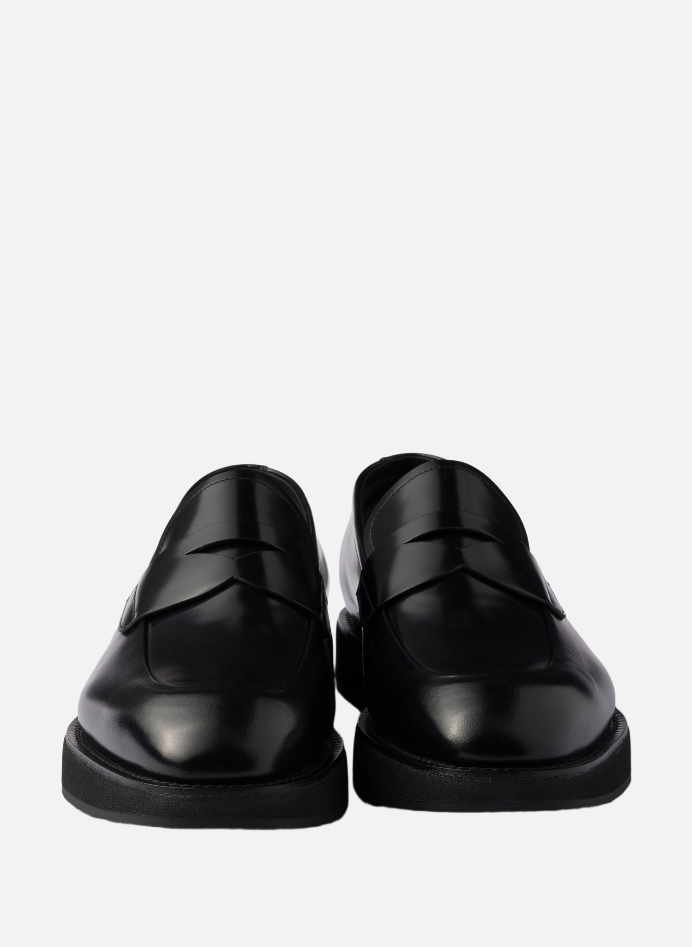 Mocassins en cuir brossé PRADA Noir