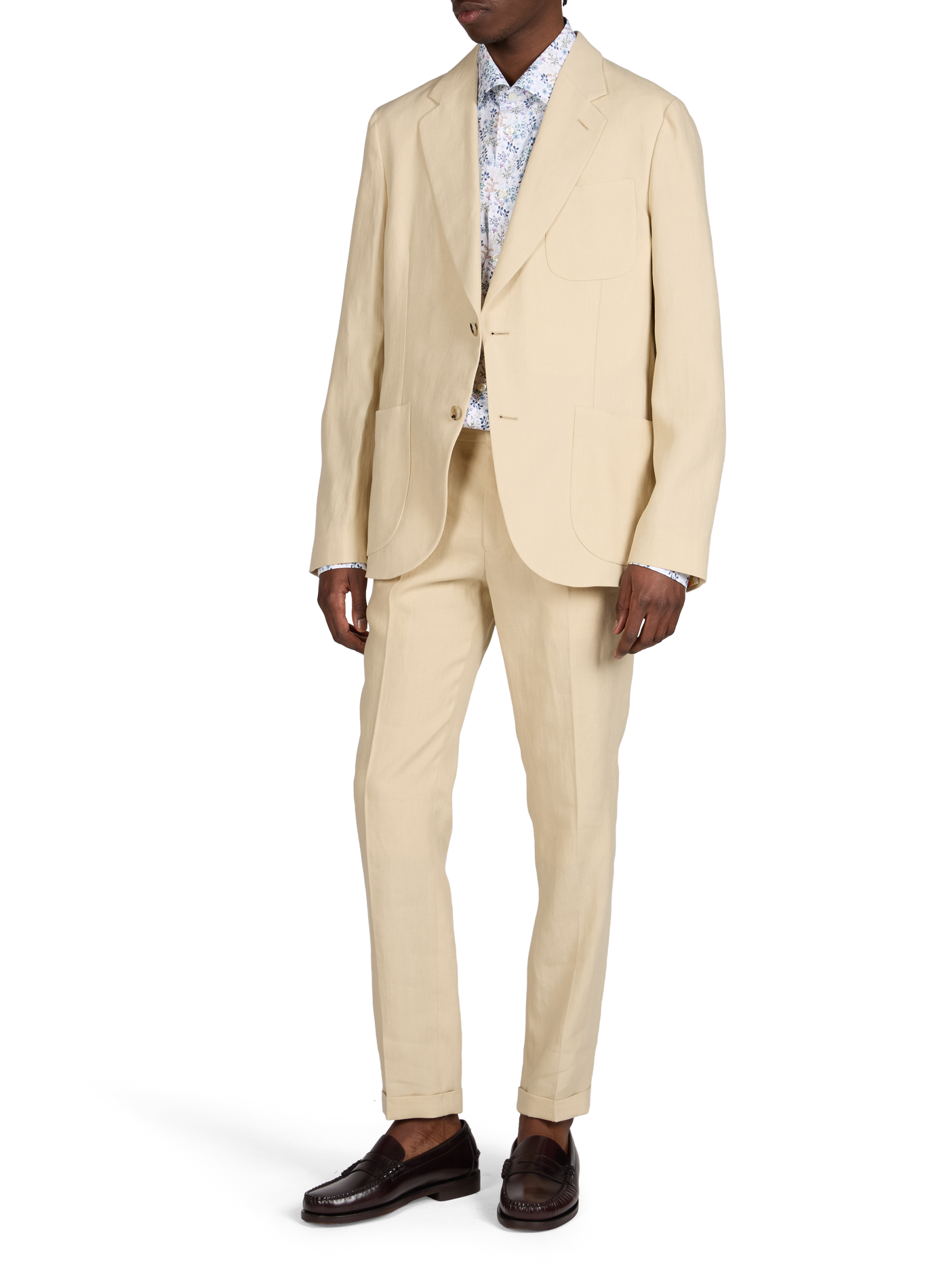 Straight linen suit jacket PAUL SMITH Beige