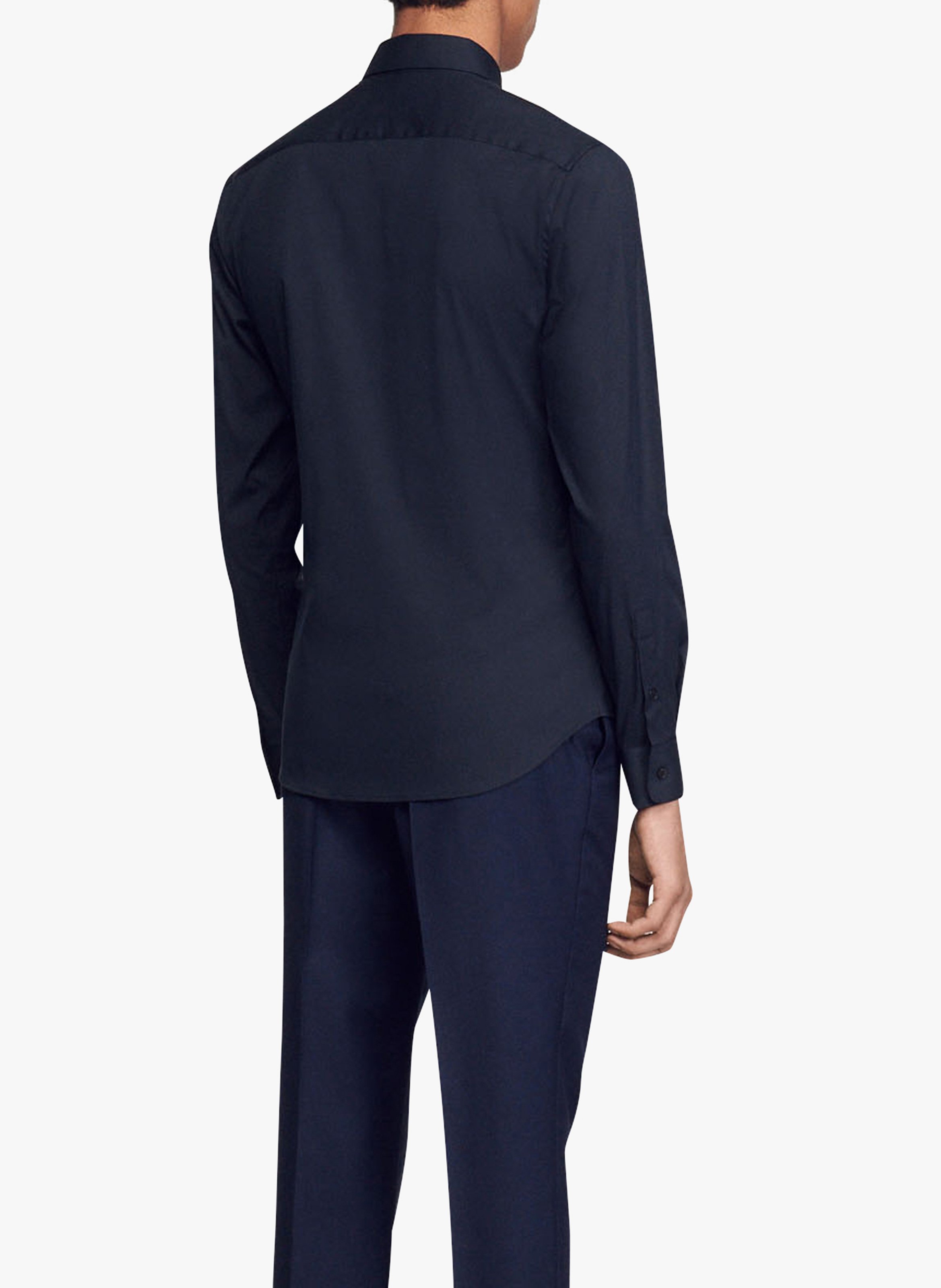 Chemise slim-fit en coton stretch Bleu