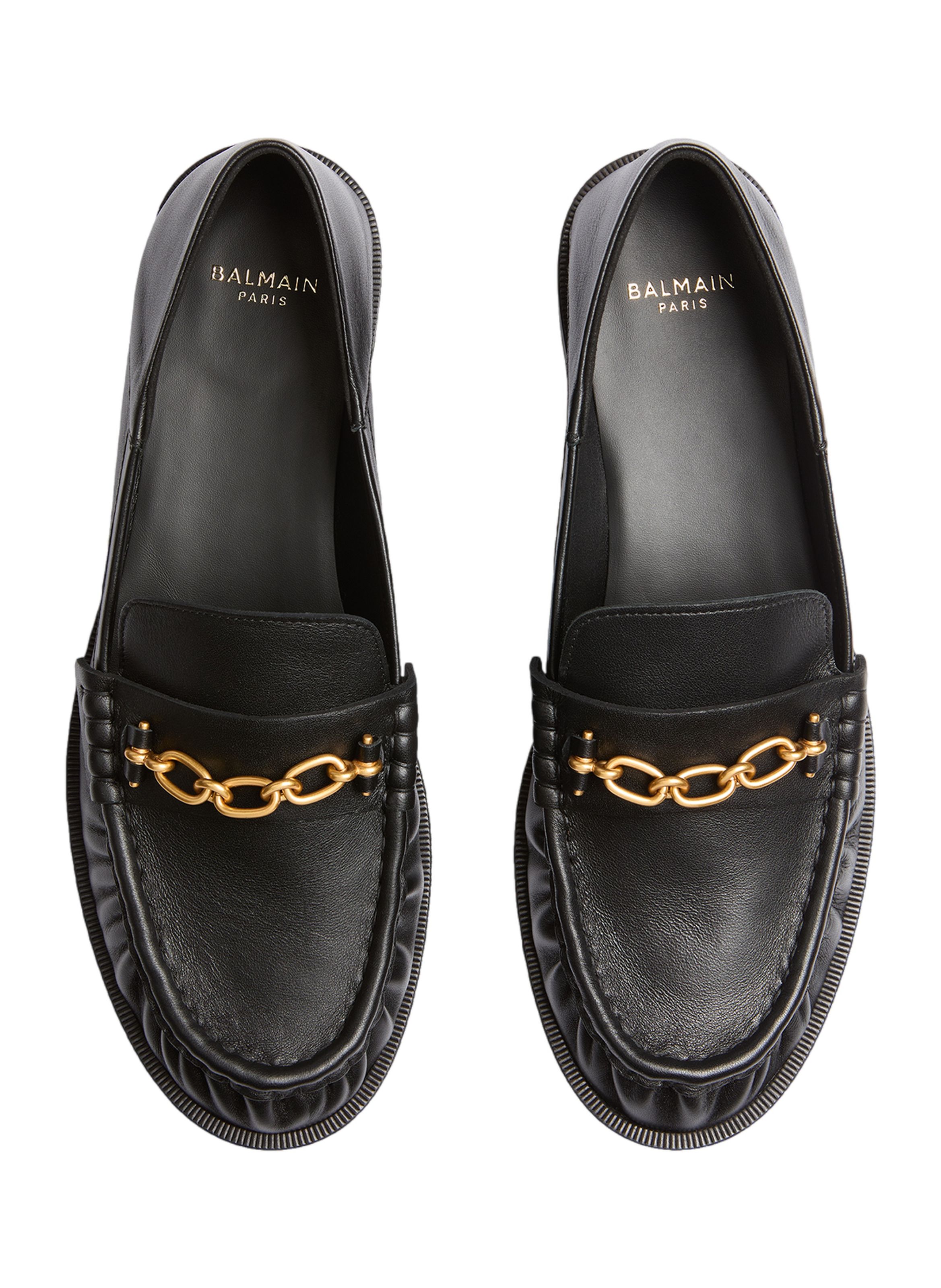 Mocassins sync en cuir lisse BALMAIN Noir