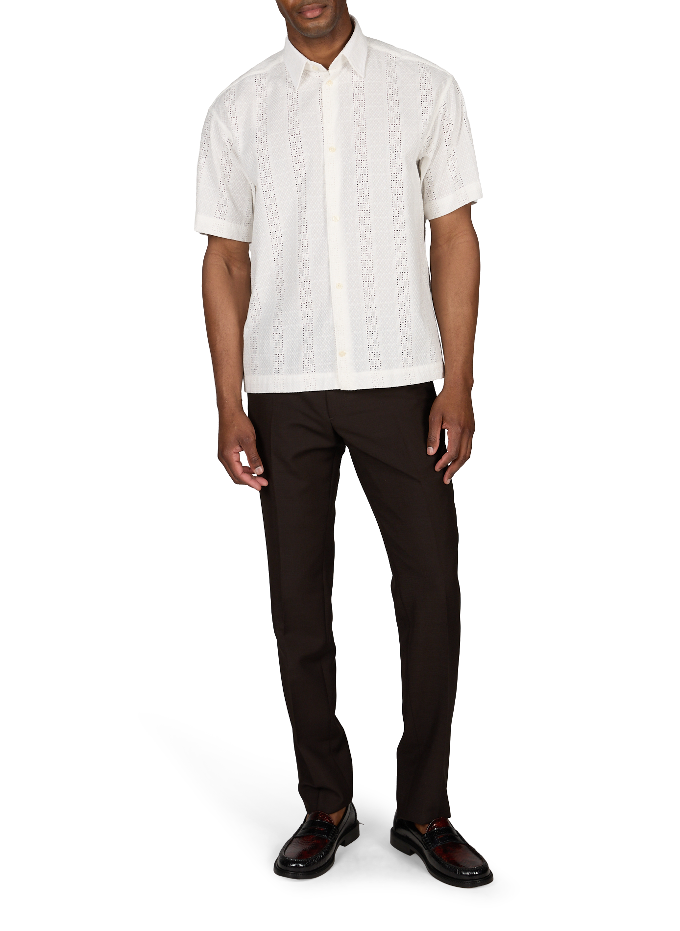 Chemise Hint à manches courtes en coton SAISON 1865 Beige
