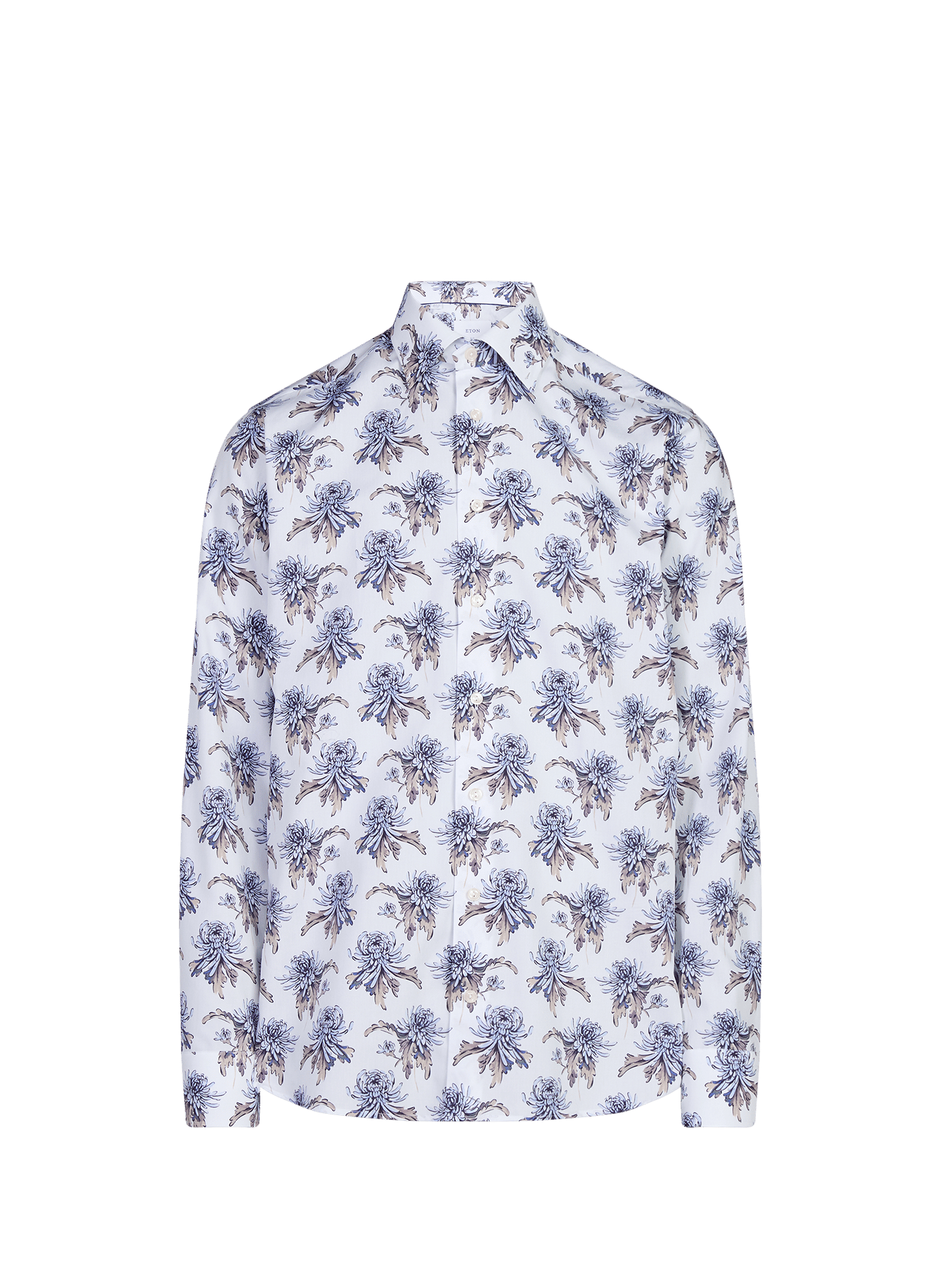 Overhemd met slim fit en motief van katoen ETON Beige