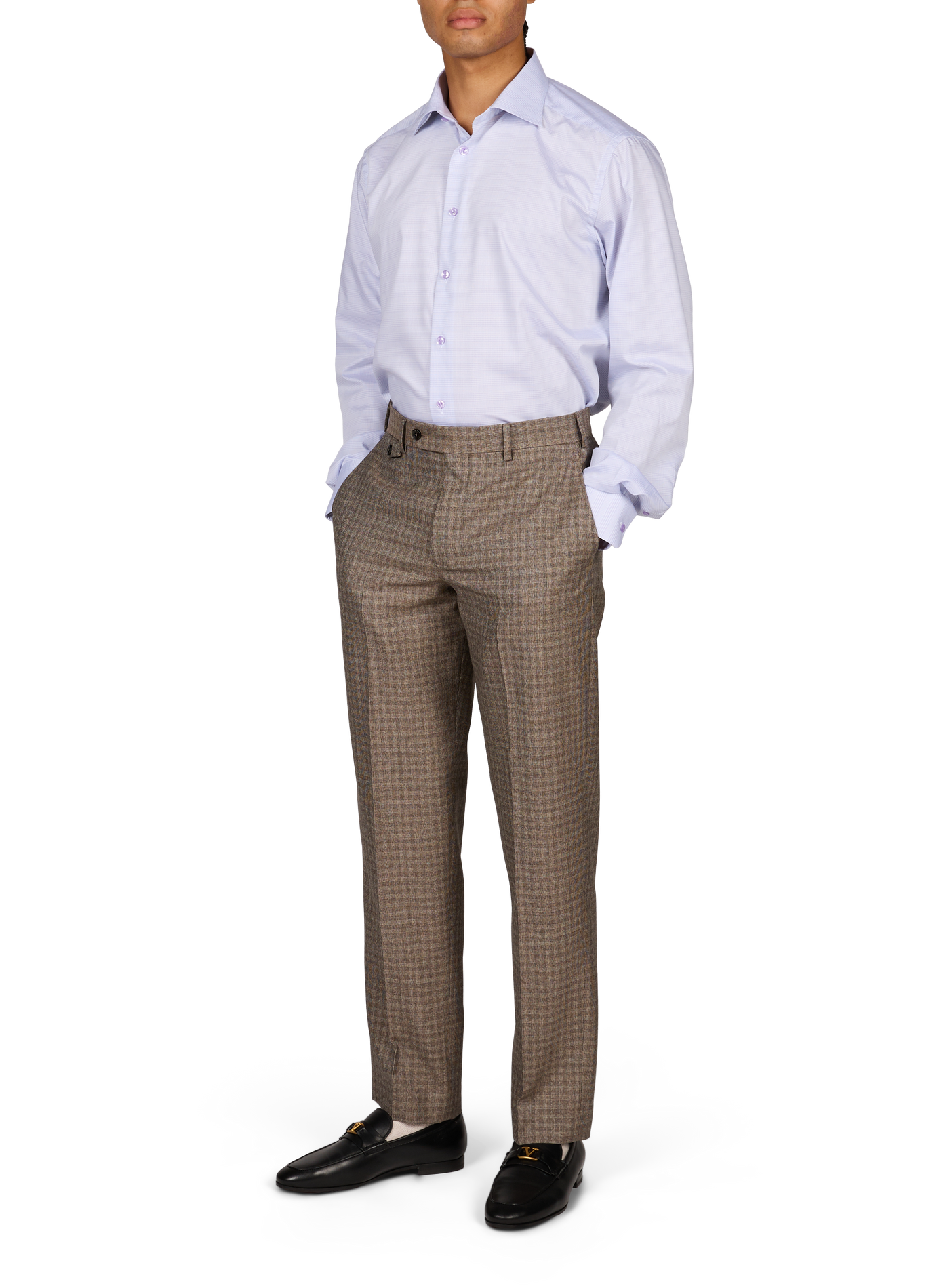 Straight classic collar shirt in printed cotton ETON Purple