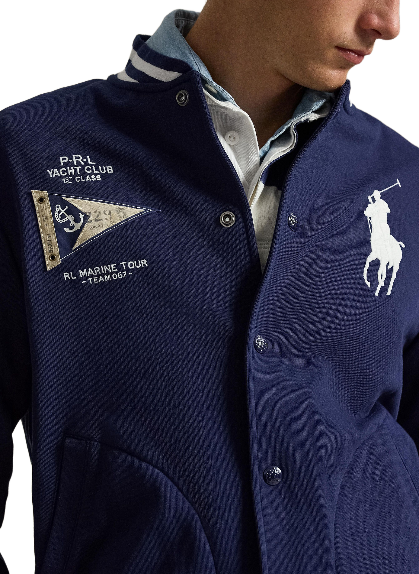Varsity-Jacke aus Baumwollmischung POLO RALPH LAUREN Blau