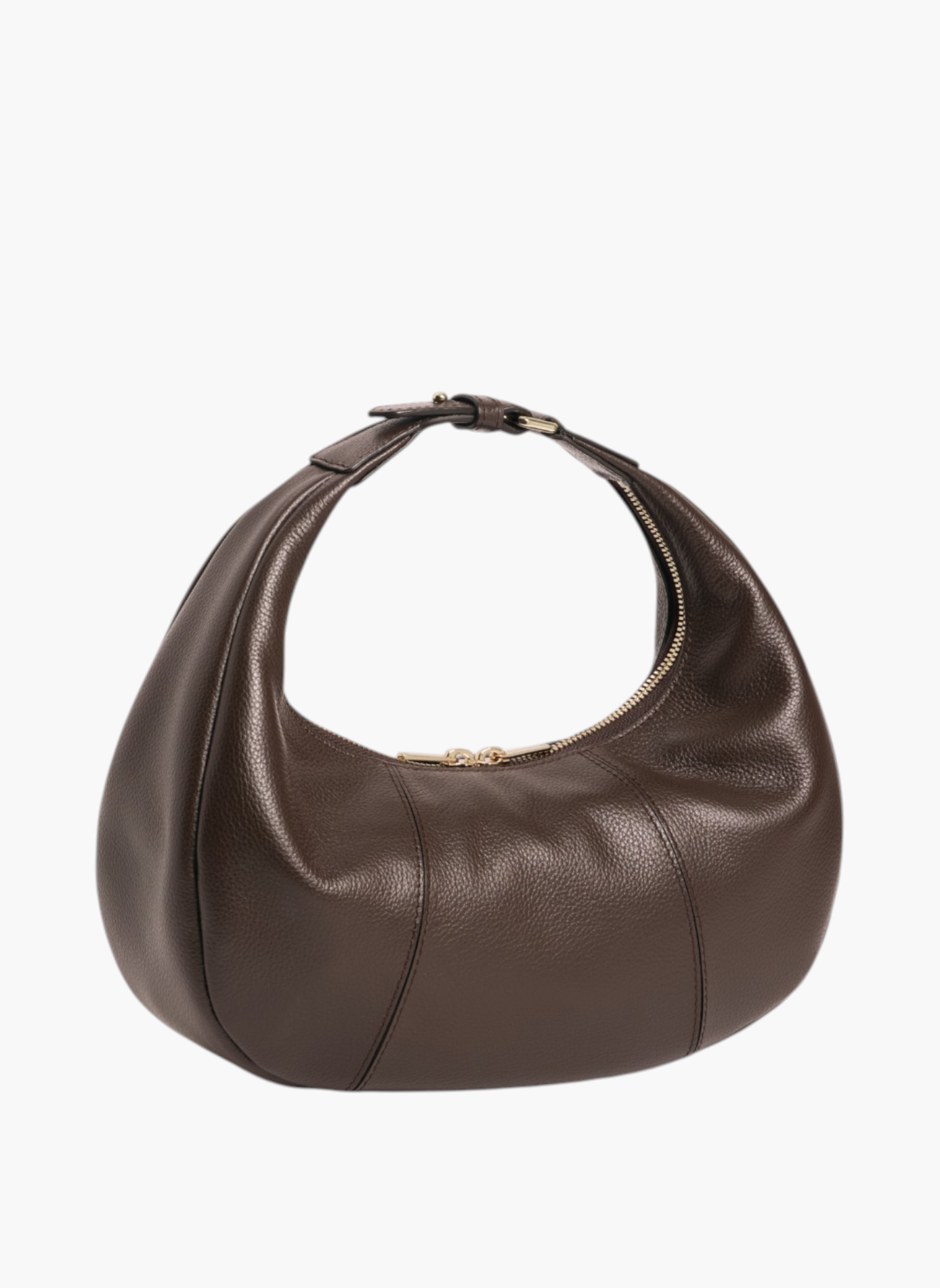 Petit sac hobo juliette en cuir grainé LE TANNEUR Marron