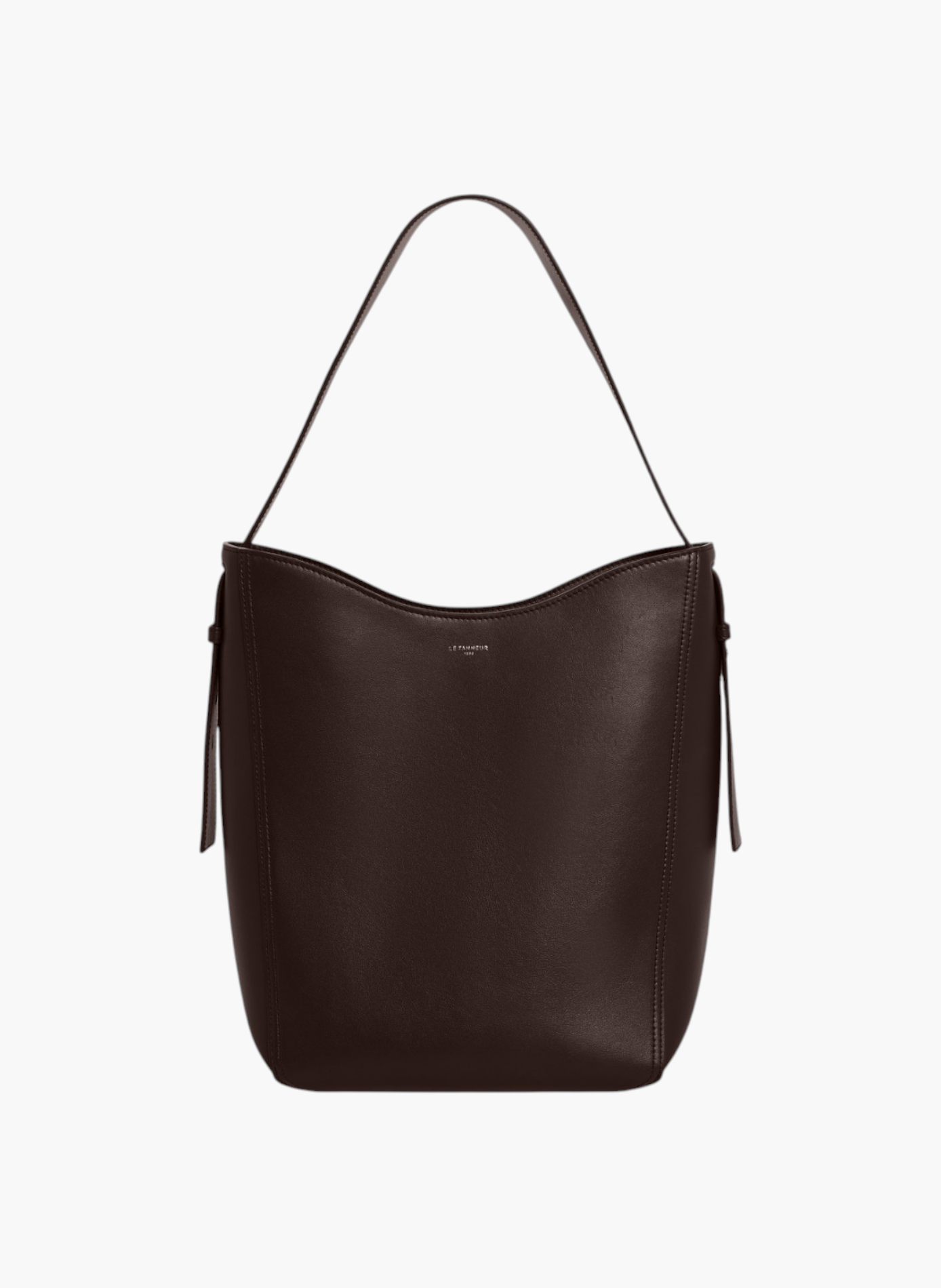 Sac hobo moyen modèle céleste en cuir lisse LE TANNEUR Marron